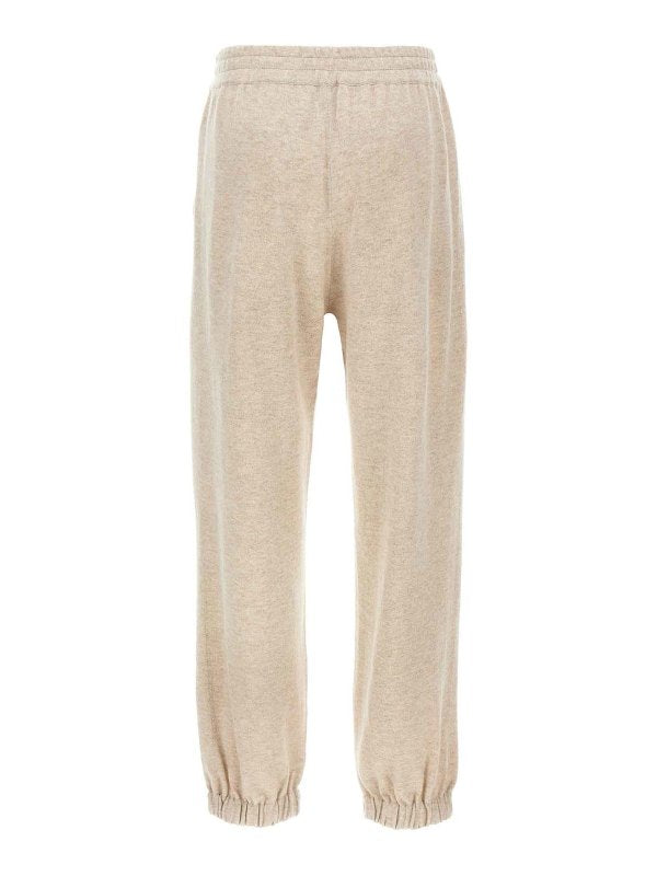 BRUNELLO CUCINELLI WOMEN'S BEIGE WOOL RELAXED TROUSERS