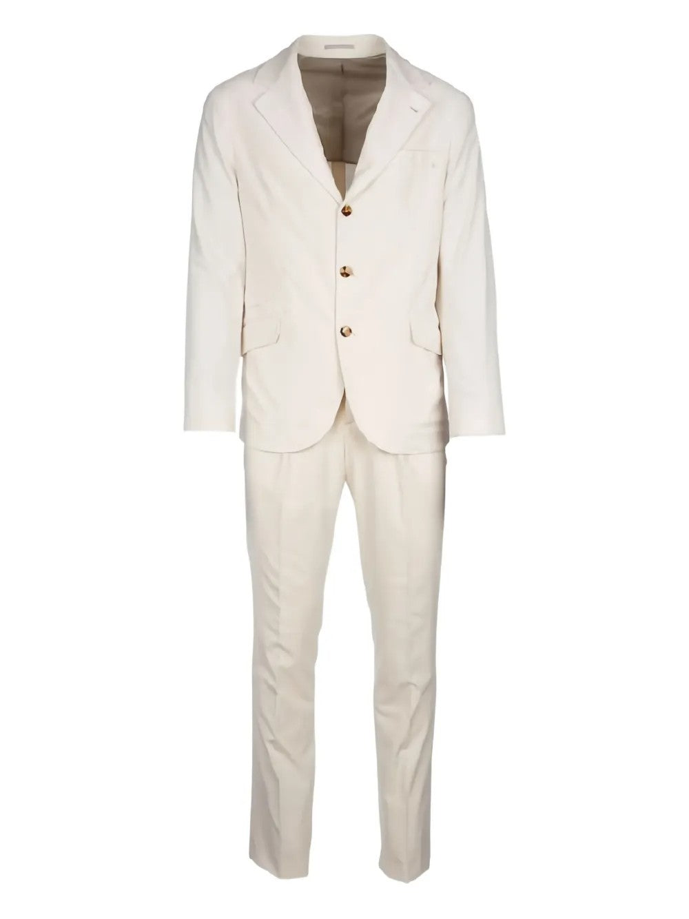 BRUNELLO CUCINELLI MEN'S OFF WHITE TAILORED SUIT