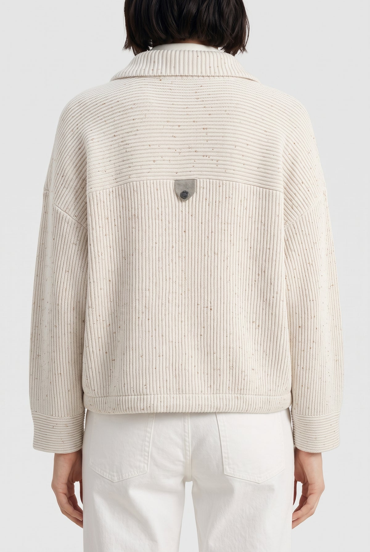 BRUNELLO CUCINELLI WOMEN'S OFF WHITE RELAXED COTTON JACKET