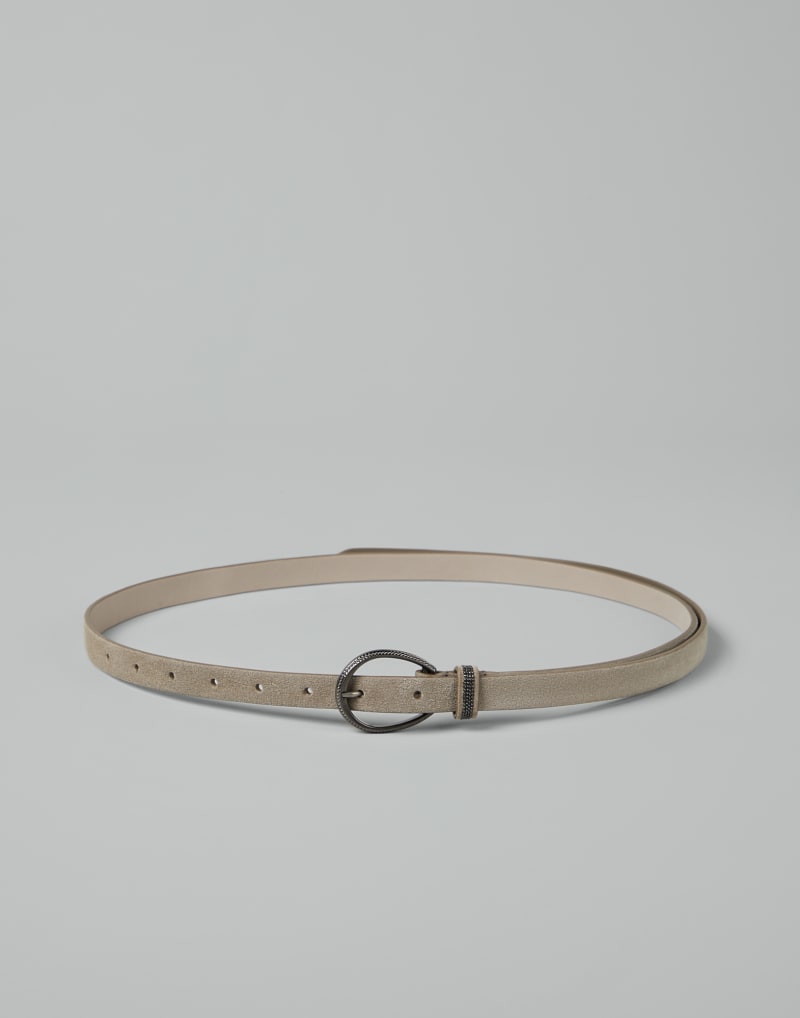 BRUNELLO CUCINELLI WOMEN'S LIGHT BEIGE LEATHER BELT