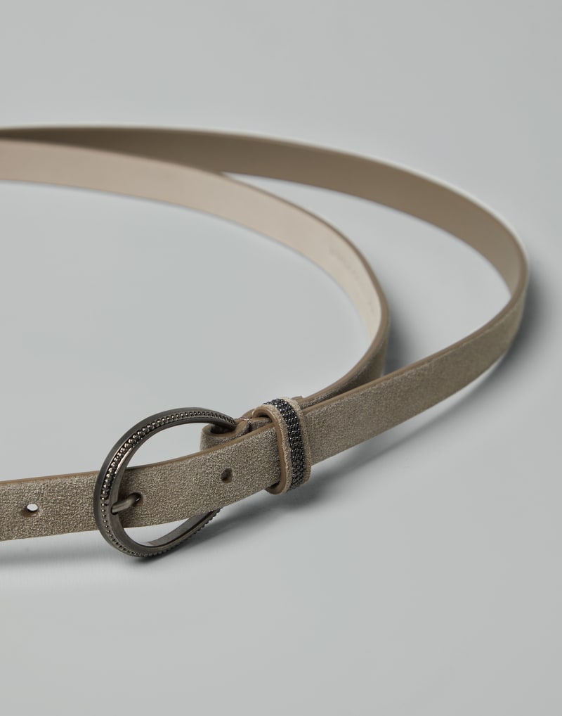 BRUNELLO CUCINELLI WOMEN'S LIGHT BEIGE LEATHER BELT
