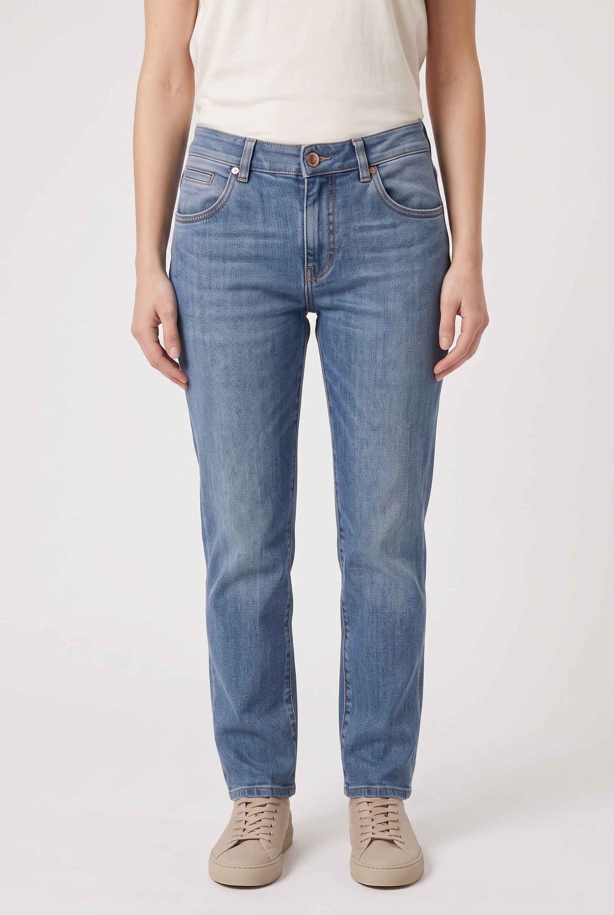 BRUNELLO CUCINELLI WOMEN'S LIGHT BLUE DENIM TROUSERS