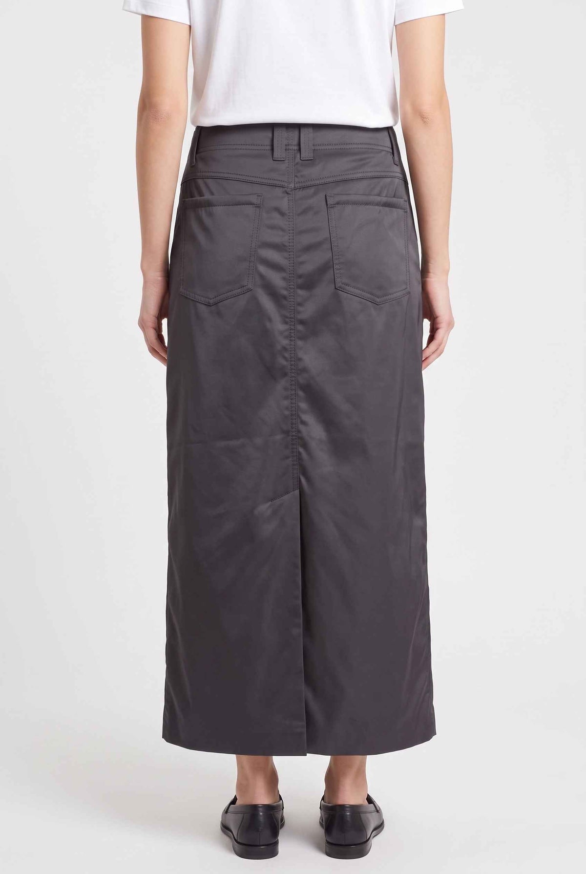 BRUNELLO CUCINELLI WOMEN'S DARK GREY MIDI SKIRT