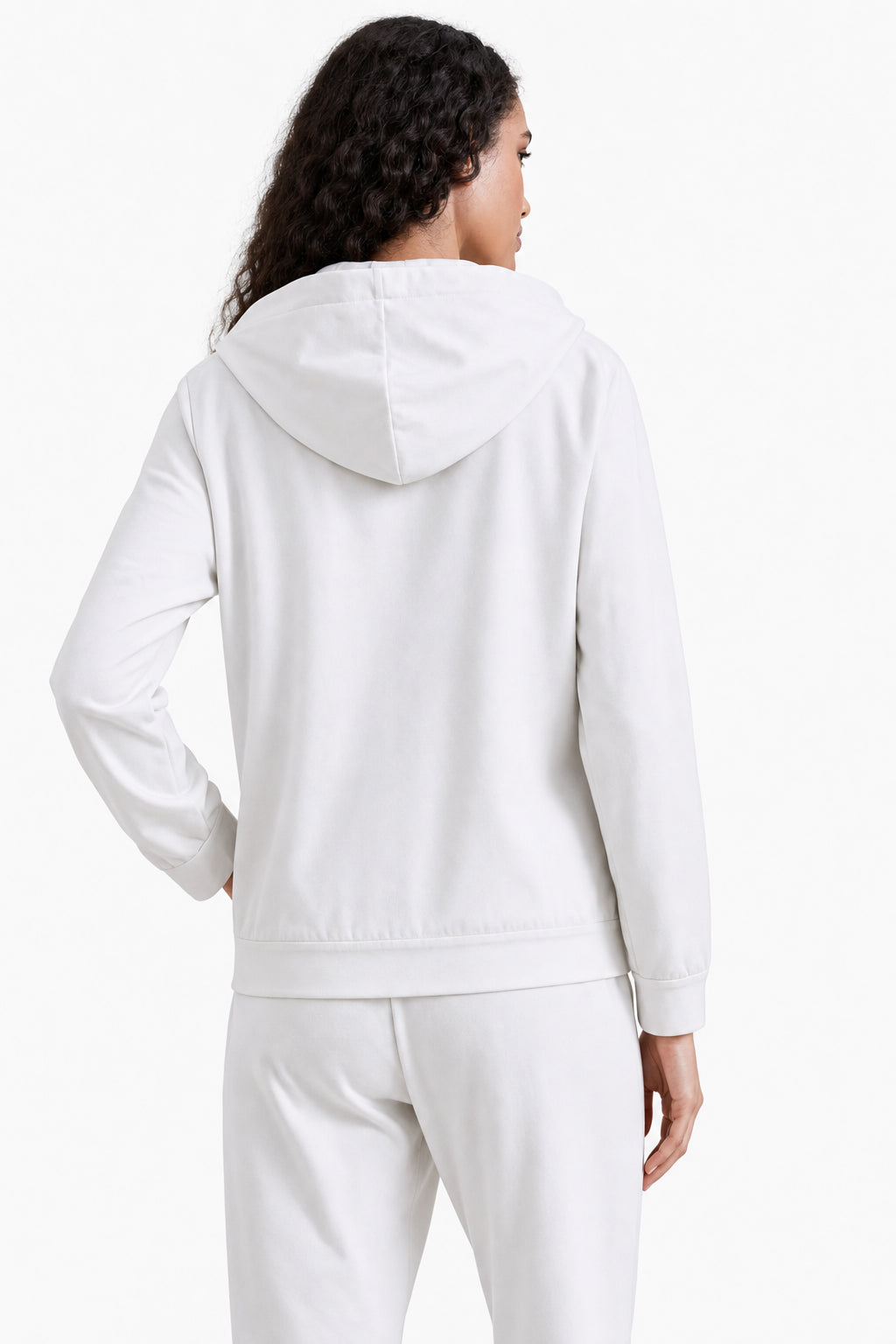BRUNELLO CUCINELLI WOMEN'S WHITE COTTON ZIP HOODIE