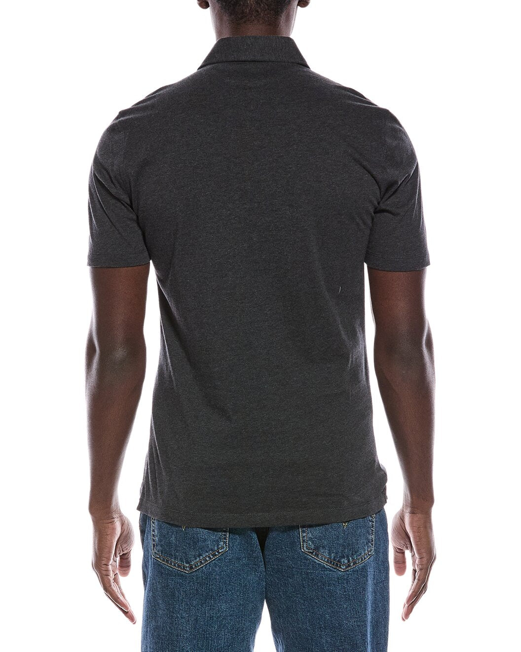 BRUNELLO CUCINELLI MEN'S ANTHRACITE SHORT SLEEVE POLO SHIRT