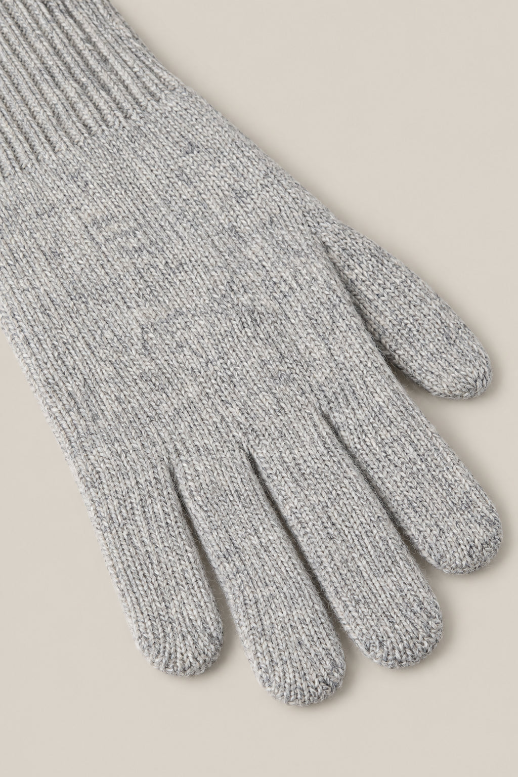 BRUNELLO CUCINELLI MEN'S WHITE GREY WOOL KNIT GLOVES