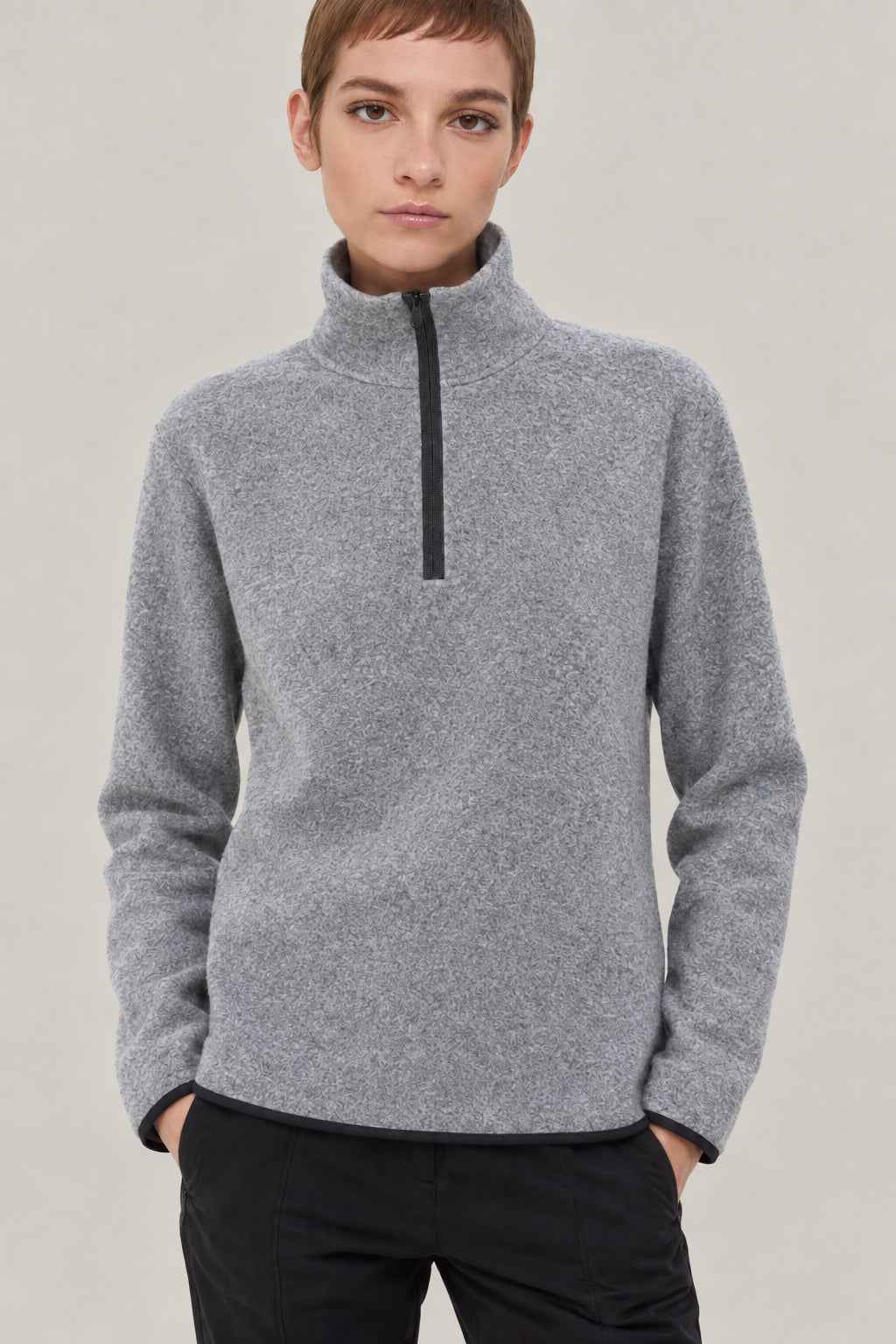 BRUNELLO CUCINELLI WOMEN'S GREY WOOL BLEND SWEATER