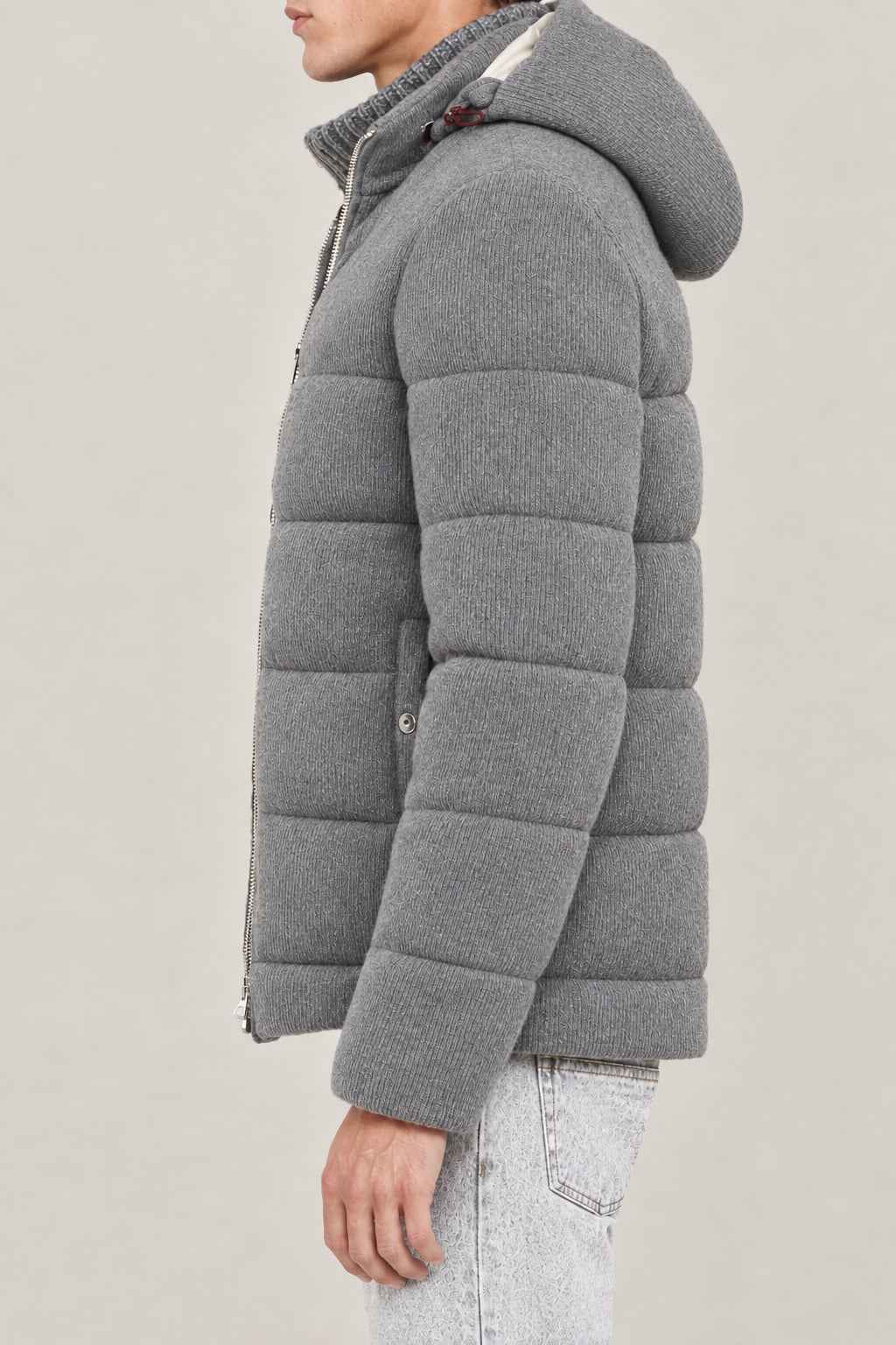 BRUNELLO CUCINELLI MEN'S DARK GREY WOOL JACKET