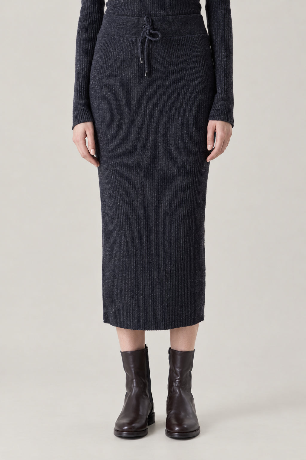 BRUNELLO CUCINELLI WOMEN'S NIGHT SKY WOOL SILK KNIT MIDI SKIRT