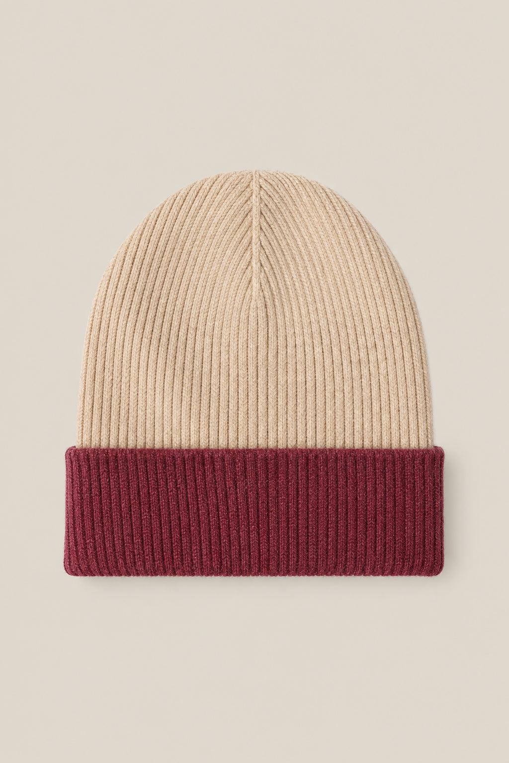 BRUNELLO CUCINELLI MEN'S MEDIUM BROWN WOOL RIBBED BEANIE HAT