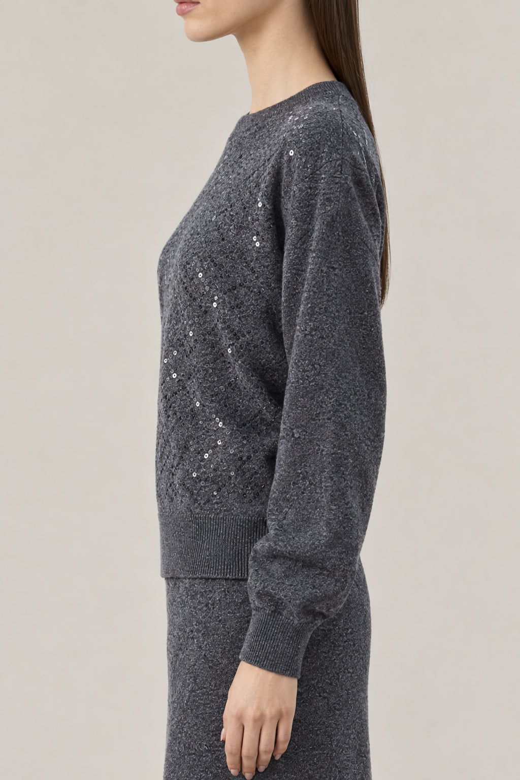 BRUNELLO CUCINELLI WOMEN'S LEAD WOOL SILK BLEND SWEATER