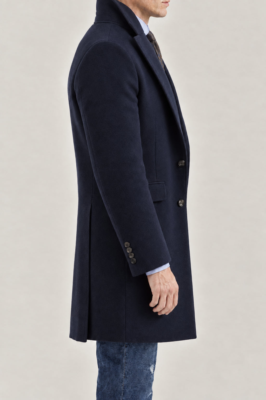BRUNELLO CUCINELLI MEN'S COBALT BLUE WOOL SINGLE BREASTED JACKET