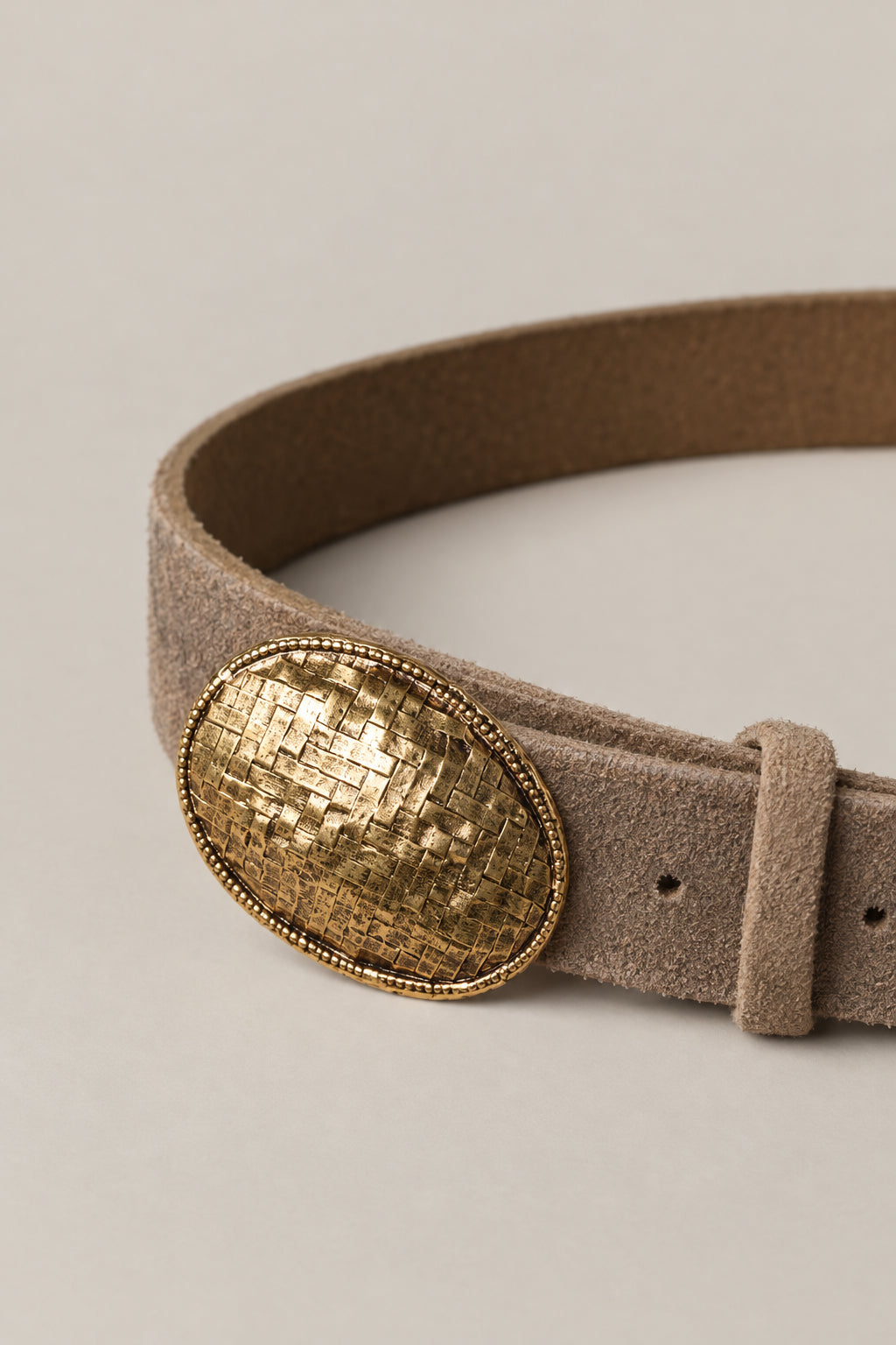 BRUNELLO CUCINELLI MEN'S NOISETTE SUEDE LEATHER BELT