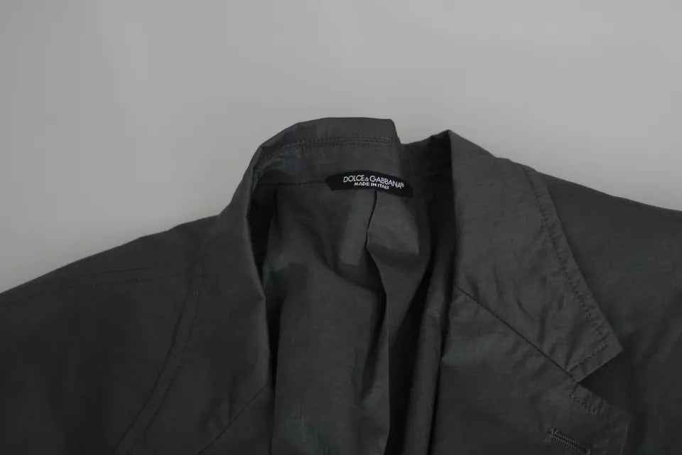 Dolce & Gabbana Gray Cotton Single Breasted Formal Blazer