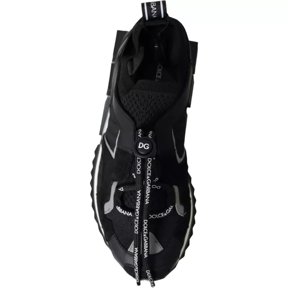 Dolce & Gabbana Black White Logo Sorrento Mens Sneakers Shoes