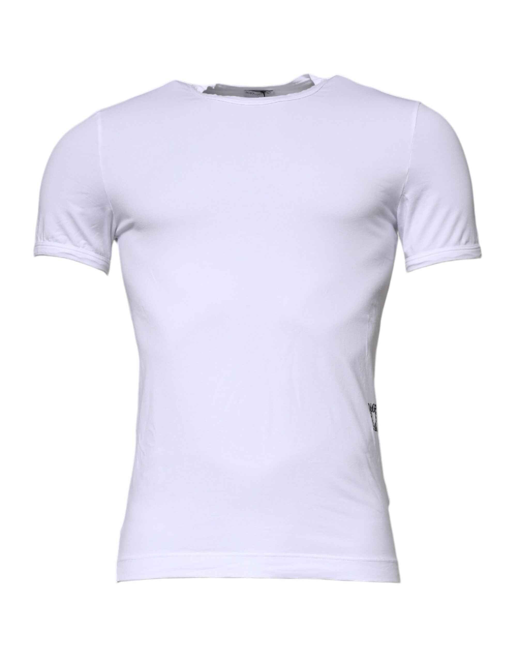 Dolce & Gabbana White Cotton Stretch Crewneck Underwear T-shirt