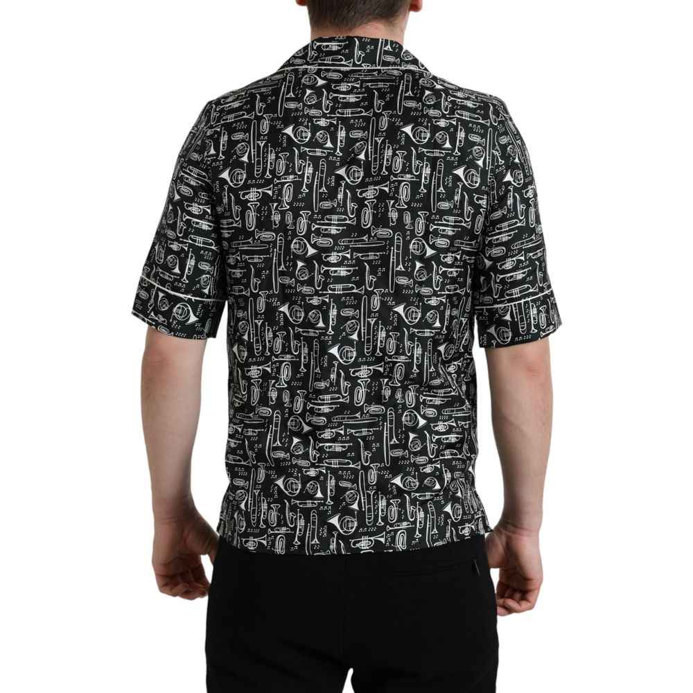 Dolce & Gabbana Black Silk Shortsleeve Shirt
