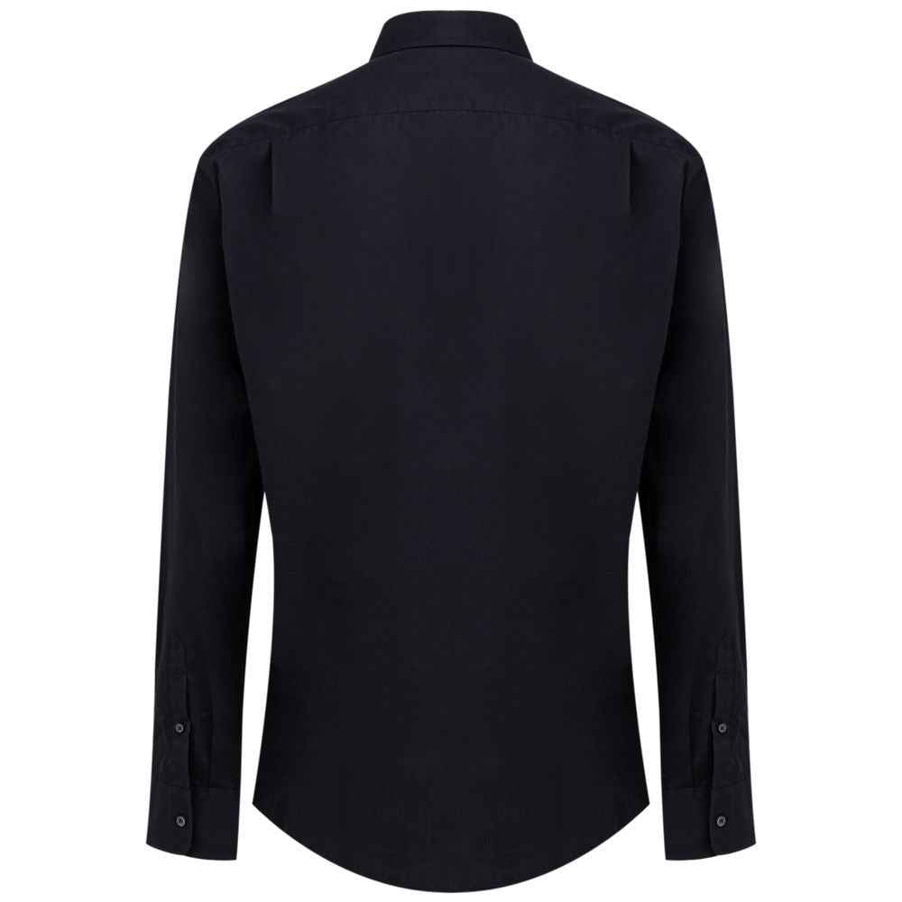 Dolce & Gabbana Navy Blue Cotton Dress Shirt