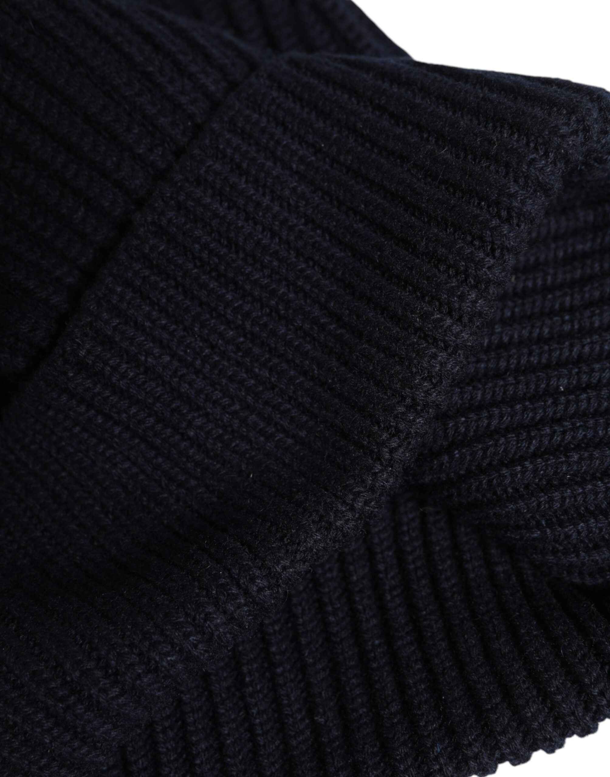 Dolce & Gabbana Blue Cashmere Knitted Winter Beanie Hat