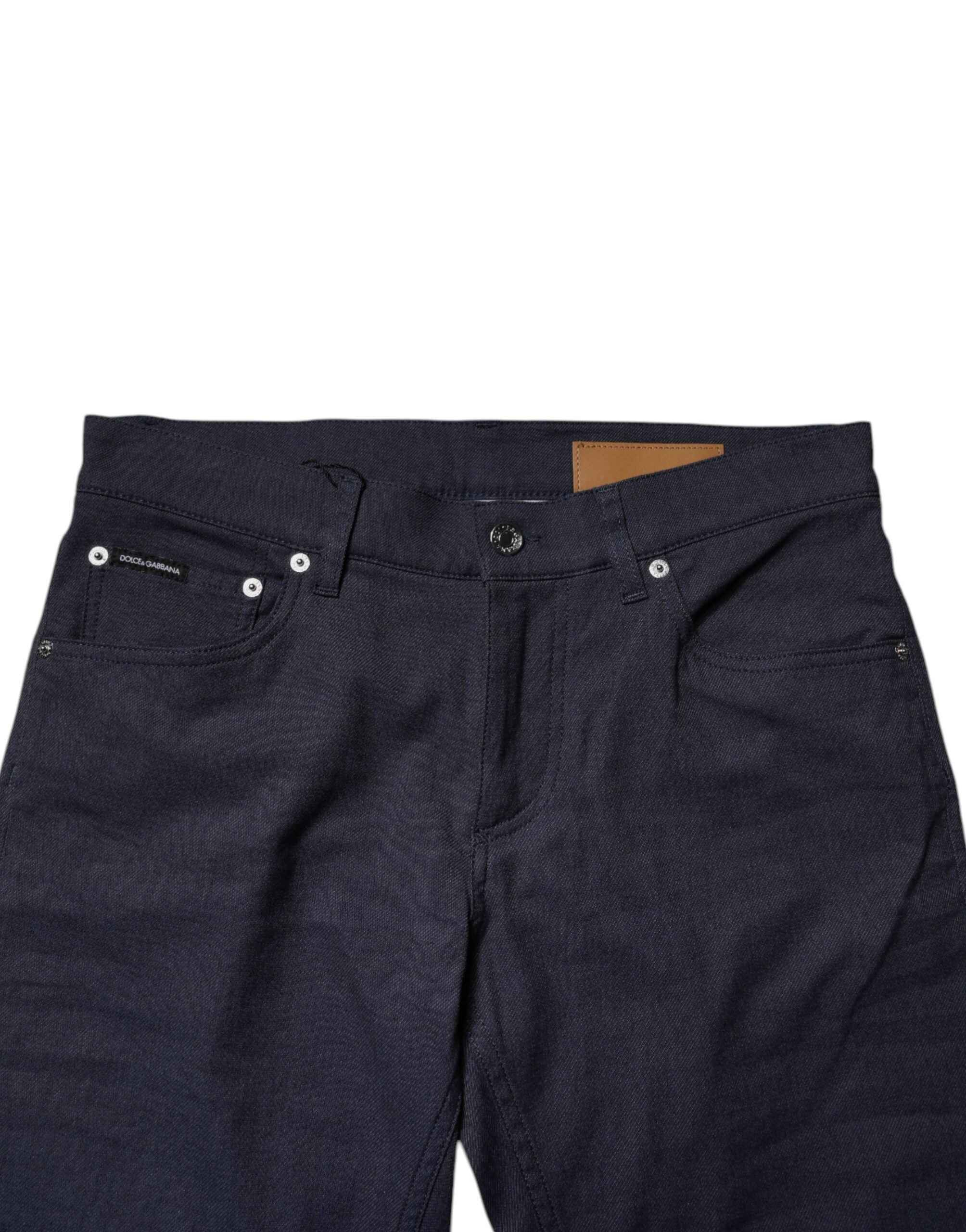 Dolce & Gabbana Dark Blue Cotton Stretch Skinny Denim Jeans