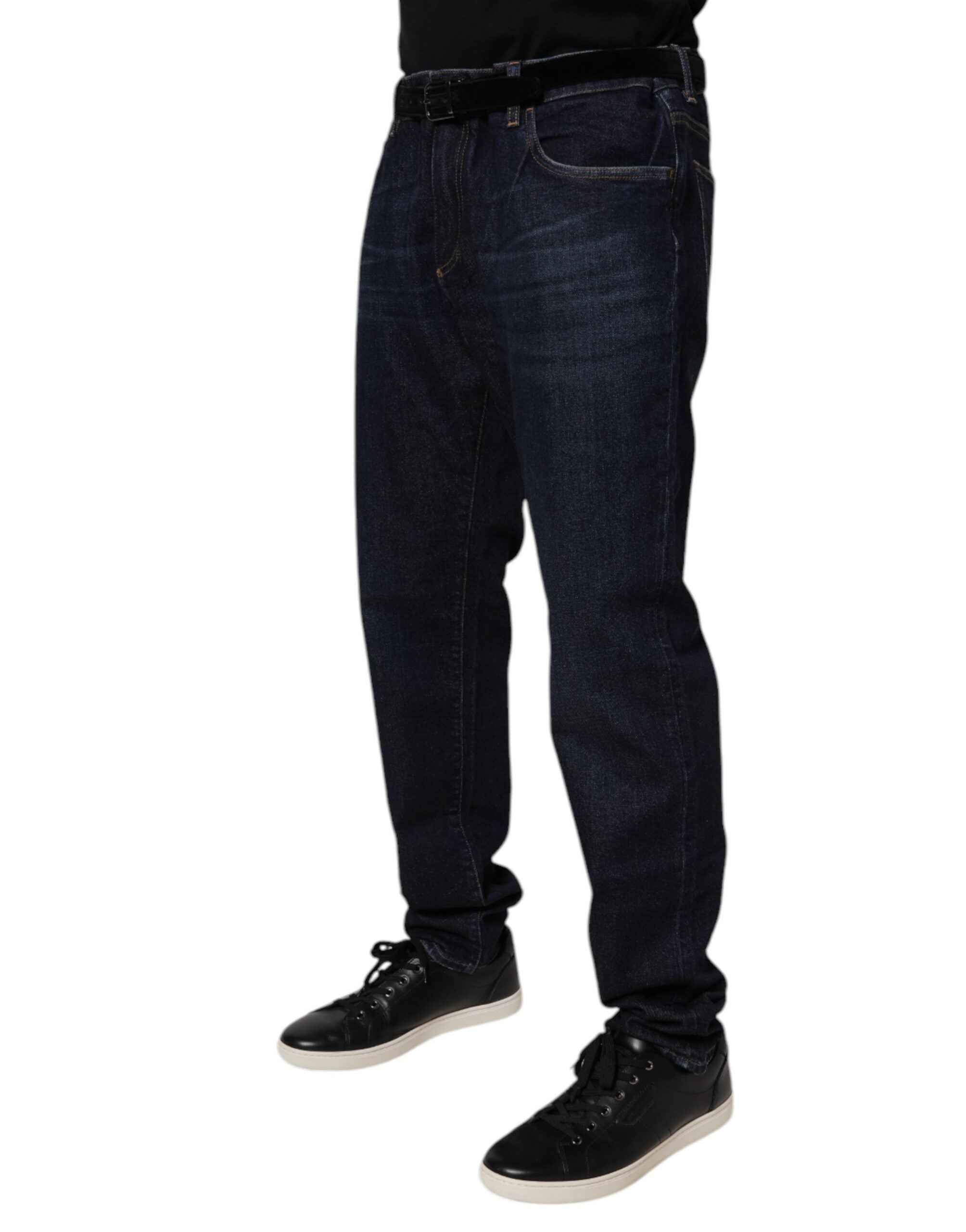 Dolce & Gabbana Dark Blue Cotton Stretch Skinny Denim Jeans