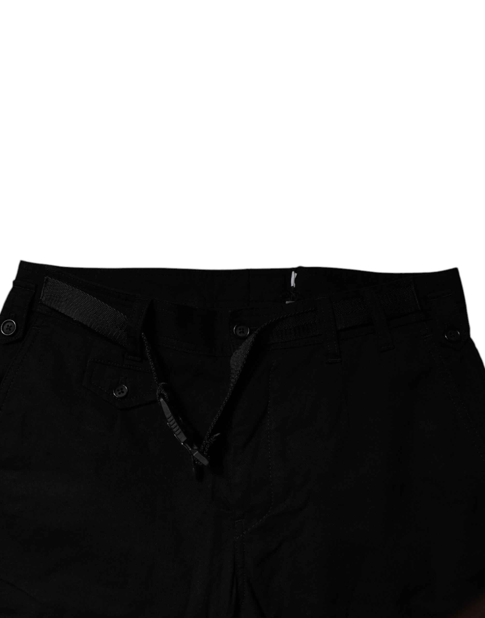 Dolce & Gabbana Black Cotton Stretch Skinny Cargo Denim Jeans