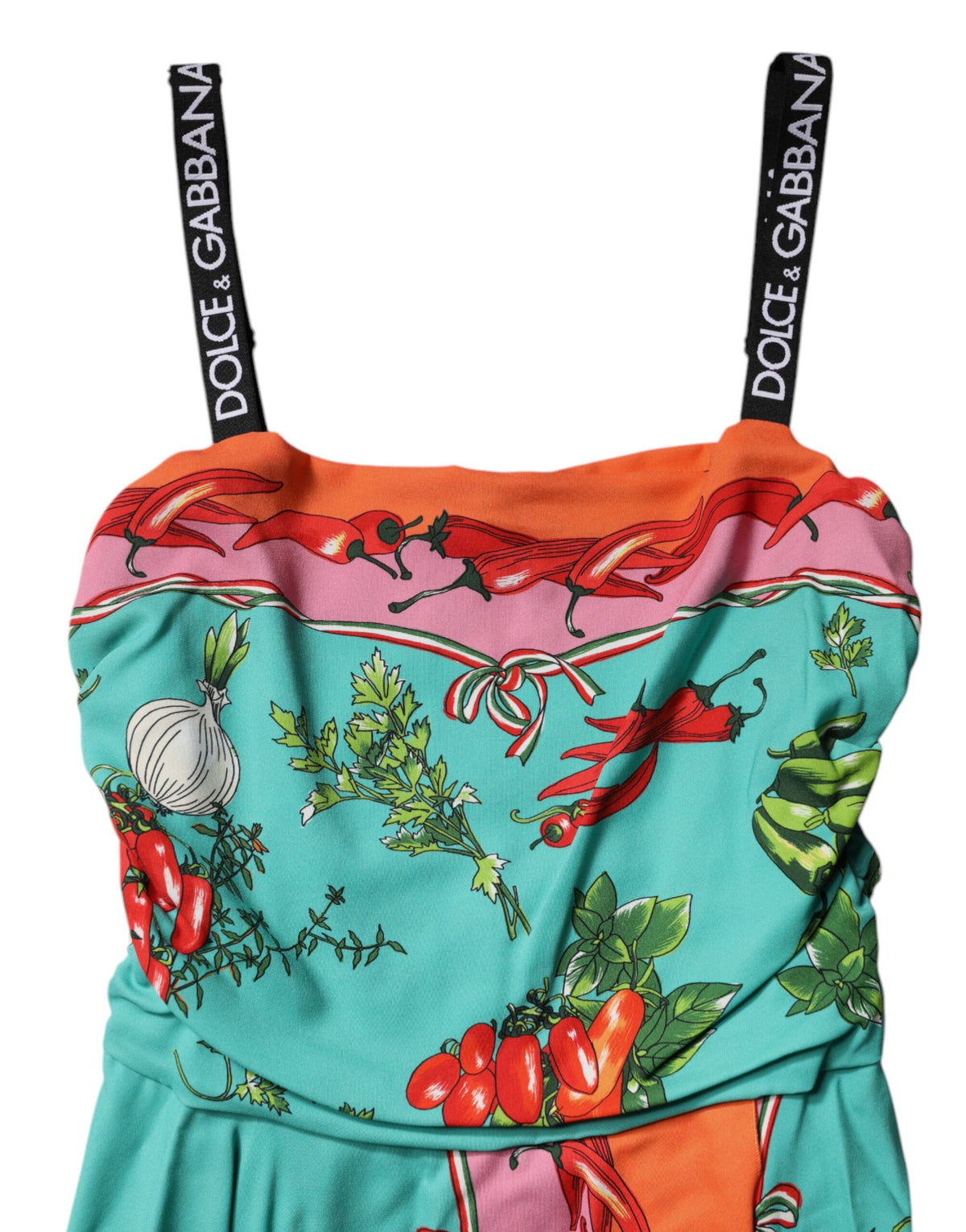 Dolce & Gabbana Multicolor Printed Silk Sleeveless Midi Dress