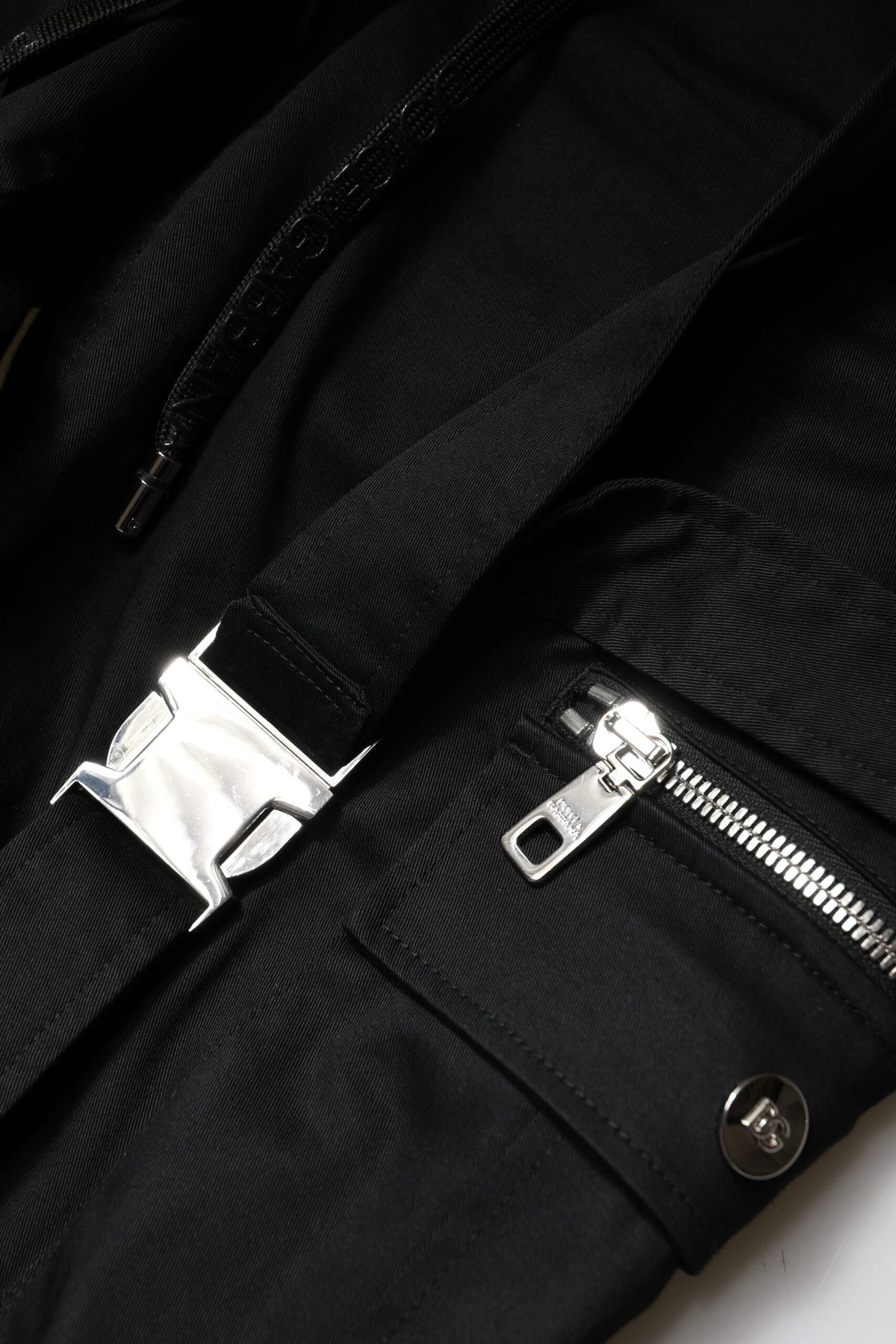 Dolce & Gabbana Black Cotton High Waist Cargo Pants