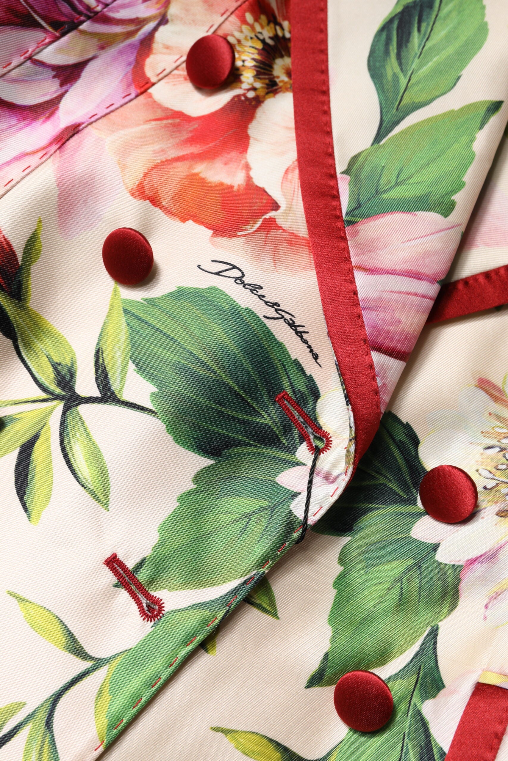 Dolce & Gabbana Multicolor Floral Double Breasted Jacket