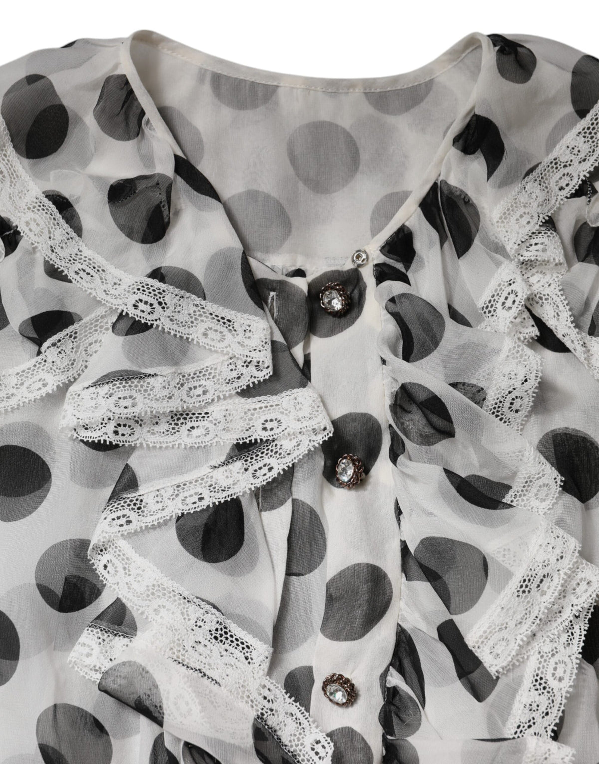Dolce & Gabbana White Black Polka Dot Cotton Sleeveless Top