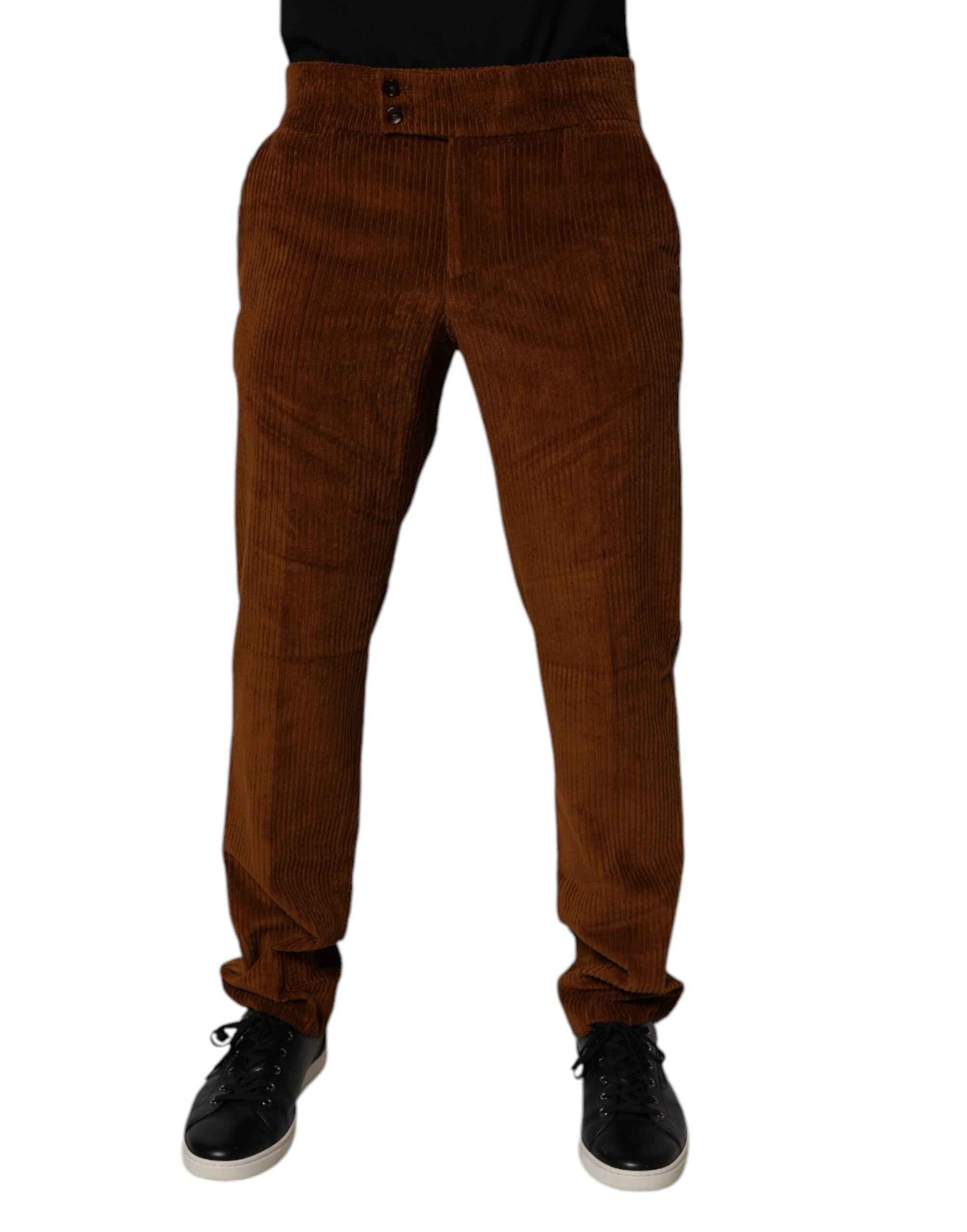 Dolce & Gabbana Dark Brown Corduroy Cotton Skinny Denim Jeans