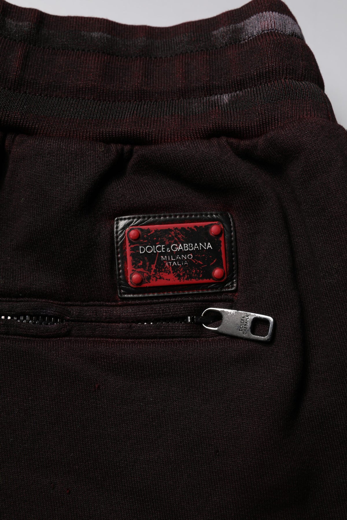 Dolce & Gabbana Maroon Cotton Logo Plaque Men Bermuda Shorts