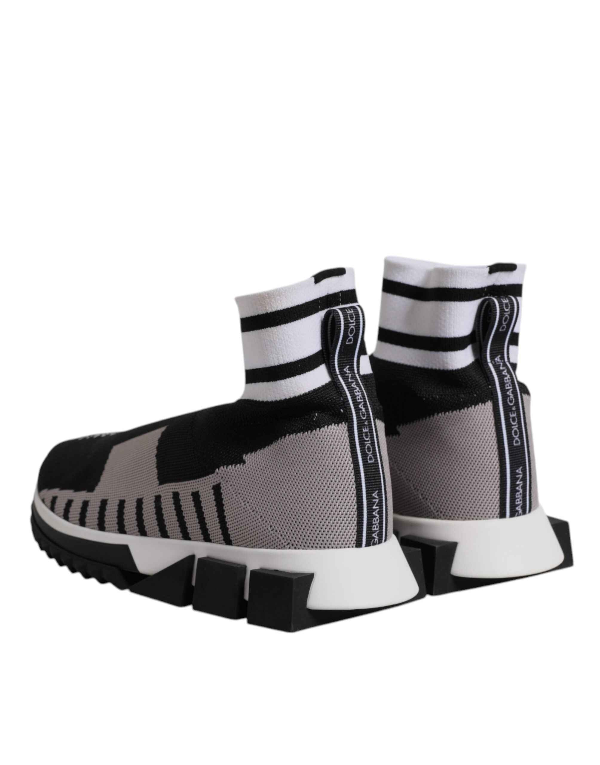 Dolce & Gabbana Black Gray Sorrento Socks Women Sneakers Shoes
