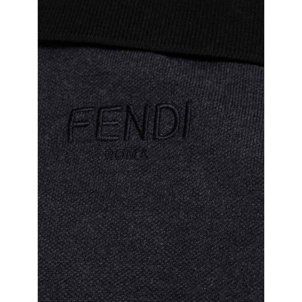 Fendi Black Cotton Polo Shirt