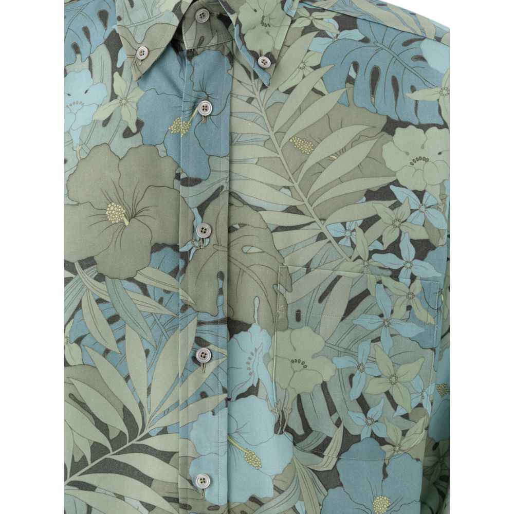 Tom Ford Blue Lyocell Pattern Shirt