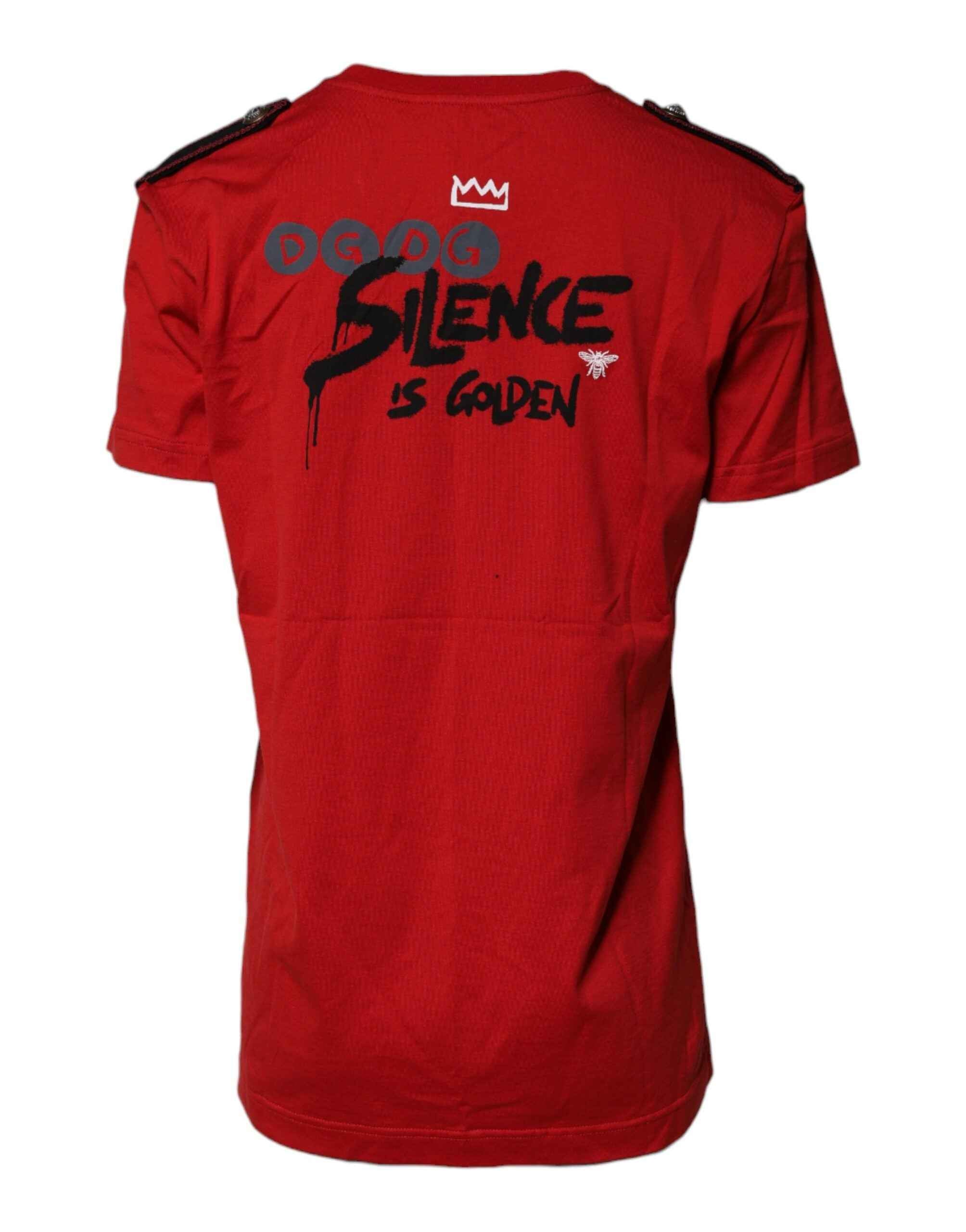 Dolce & Gabbana Red Cotton Round Neck Short Sleeves T-shirt