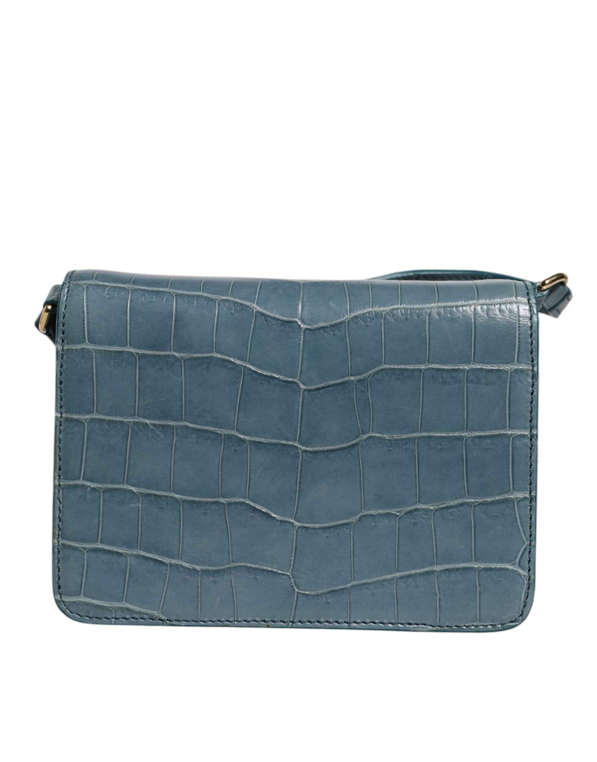 Dolce & Gabbana Green Exotic Leather DG Plaque Crossbody Mini Bag