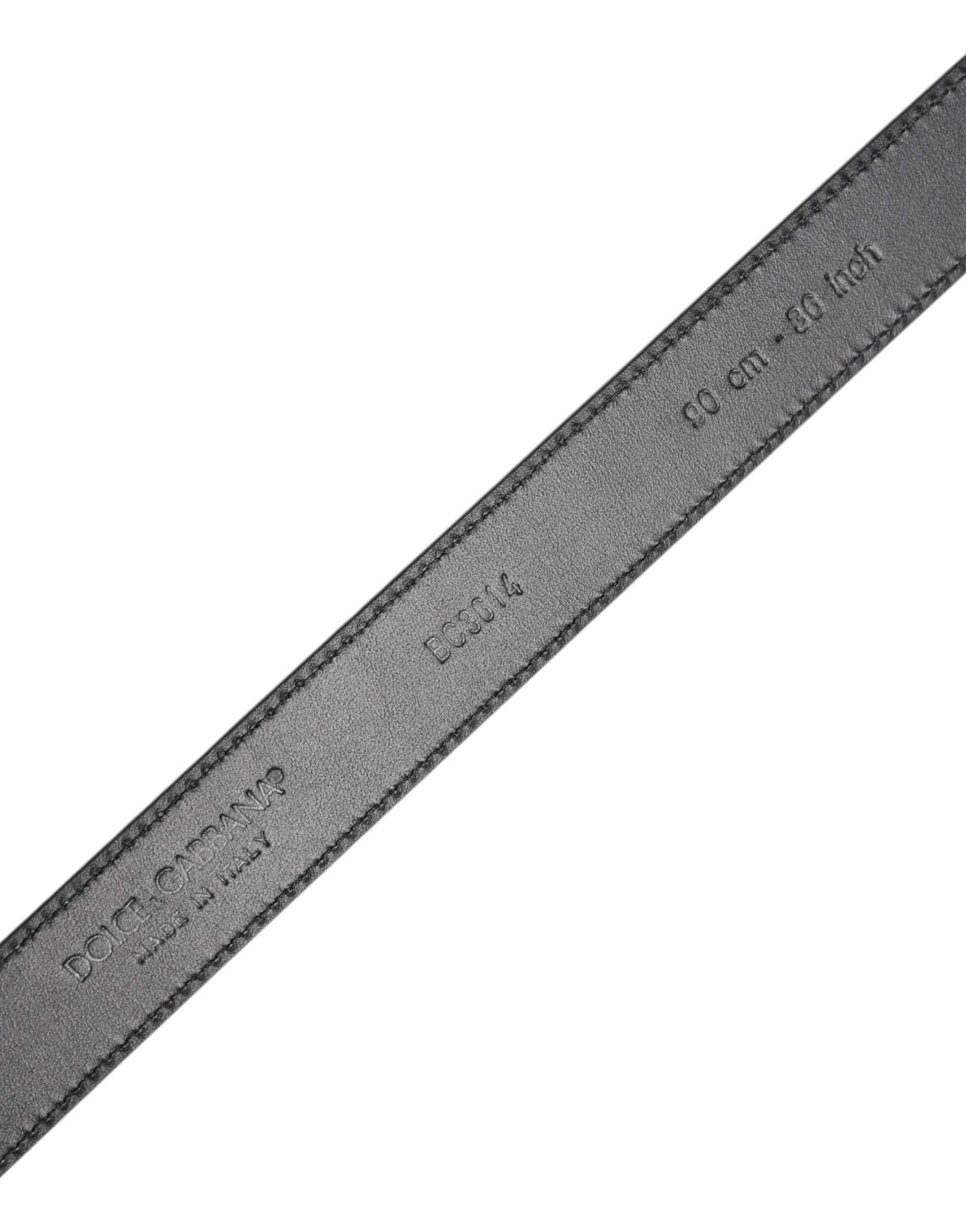Dolce & Gabbana Black Calf Leather Classic Metal Buckle Belt