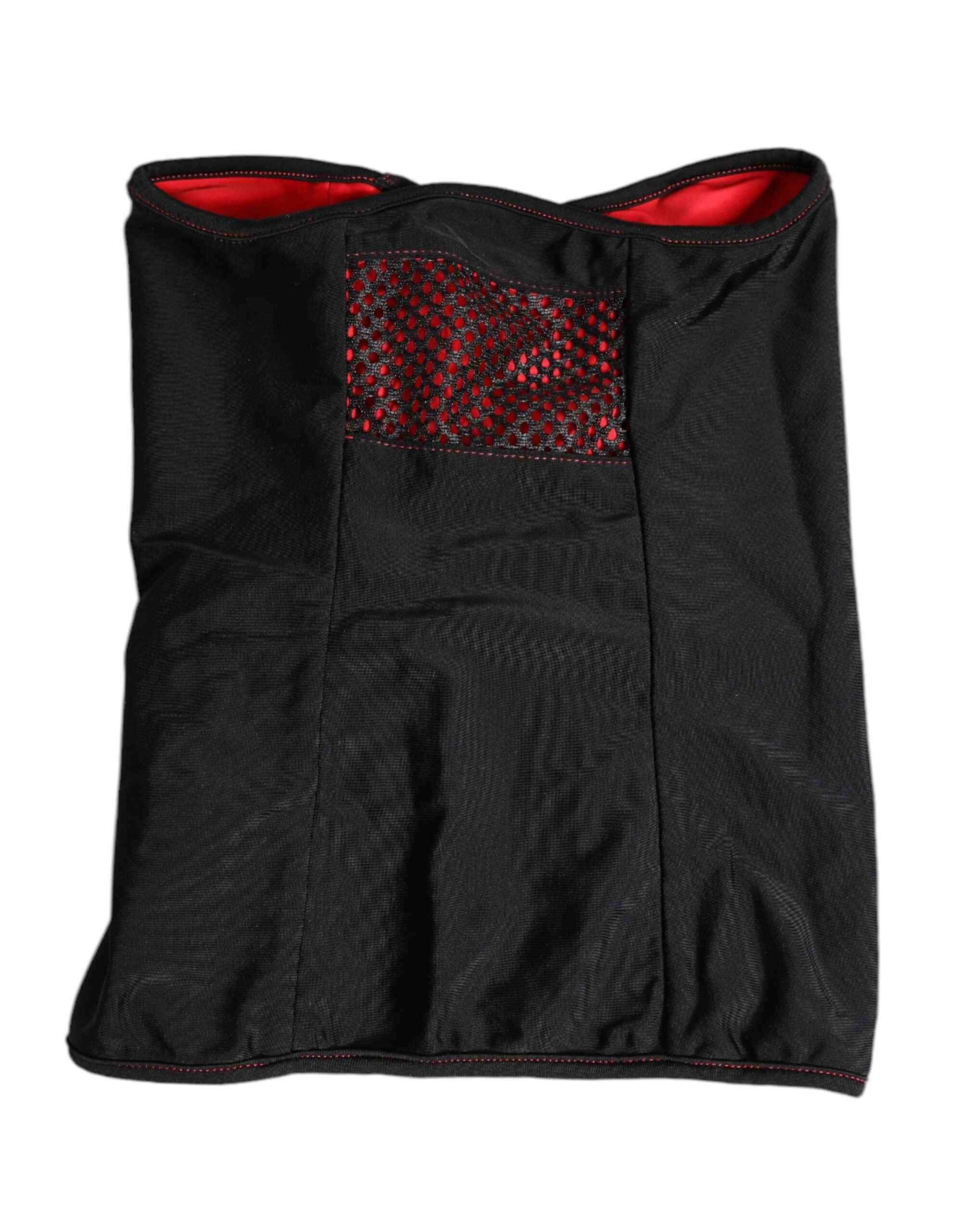 Dolce & Gabbana Black Nylon Knitted Neck Warmer Balaclava Scarf