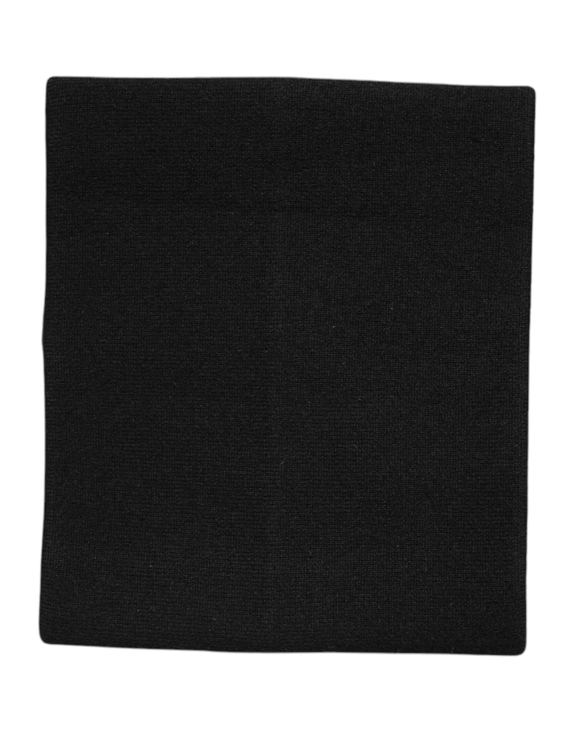 Dolce & Gabbana Black Cashmere Knitted Neck Warmer Foulard Scarf