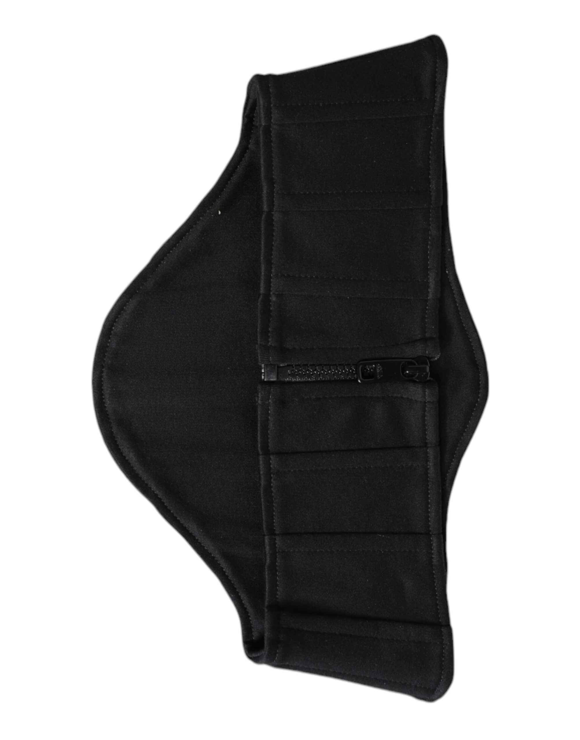 Dolce & Gabbana Black Cotton Waist Tuxedo Belt Cummerbund