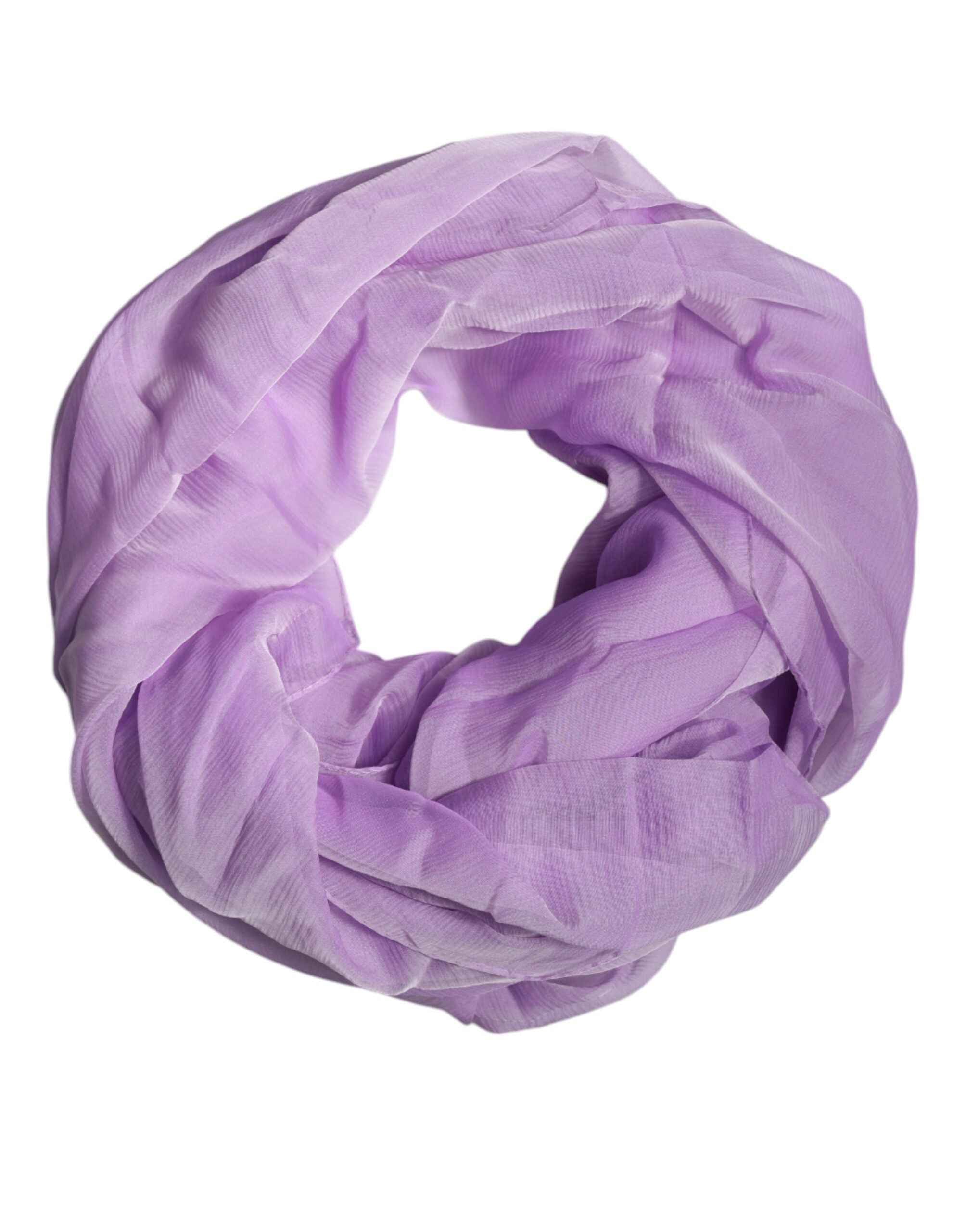 Dolce & Gabbana Purple Silk Rectangle Wrap Shawl Scarf