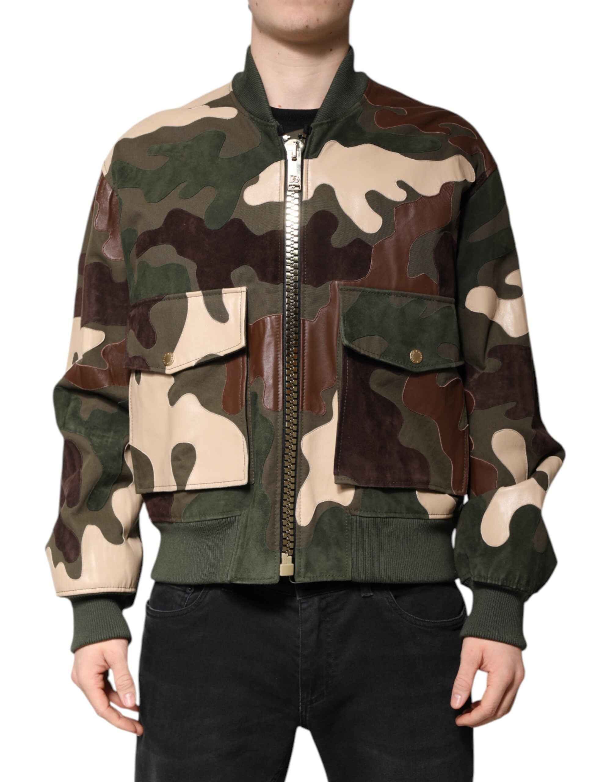 Dolce & Gabbana Multicolor Cotton Bomber Full Zip Jacket