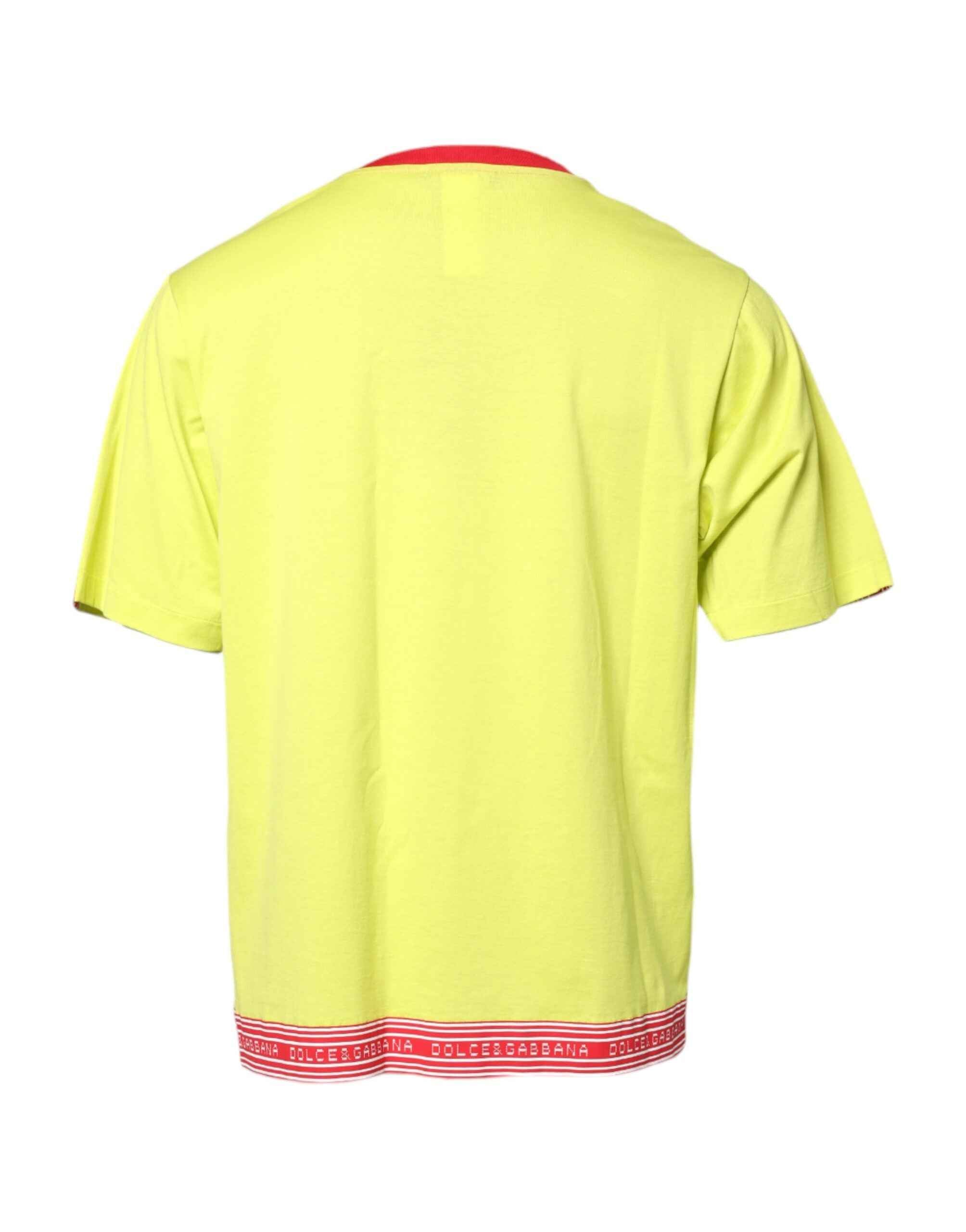 Dolce & Gabbana Green Cotton 85 Patch Crew Neck T-shirt