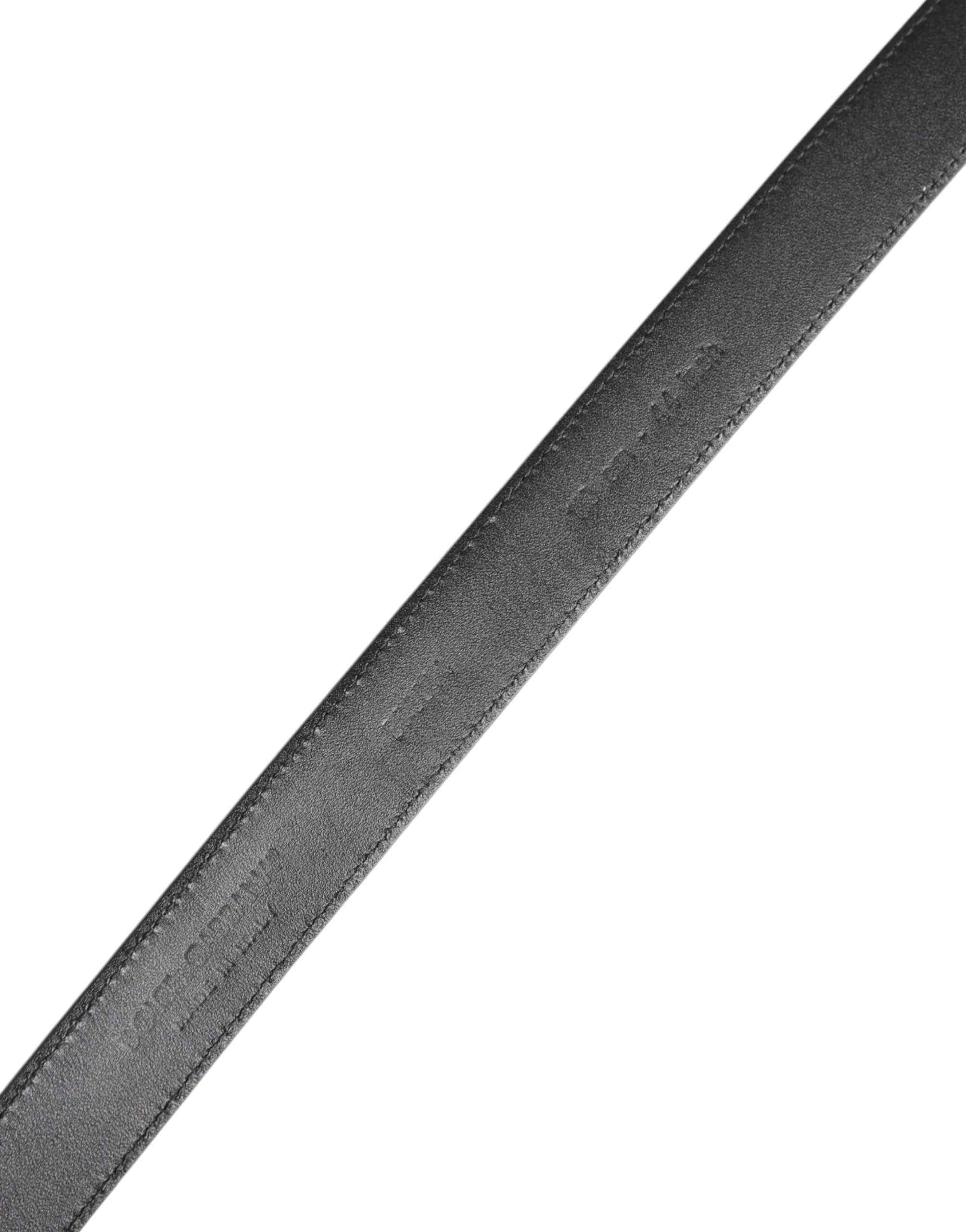 Dolce & Gabbana Black Calf Leather Classic Metal Buckle Belt