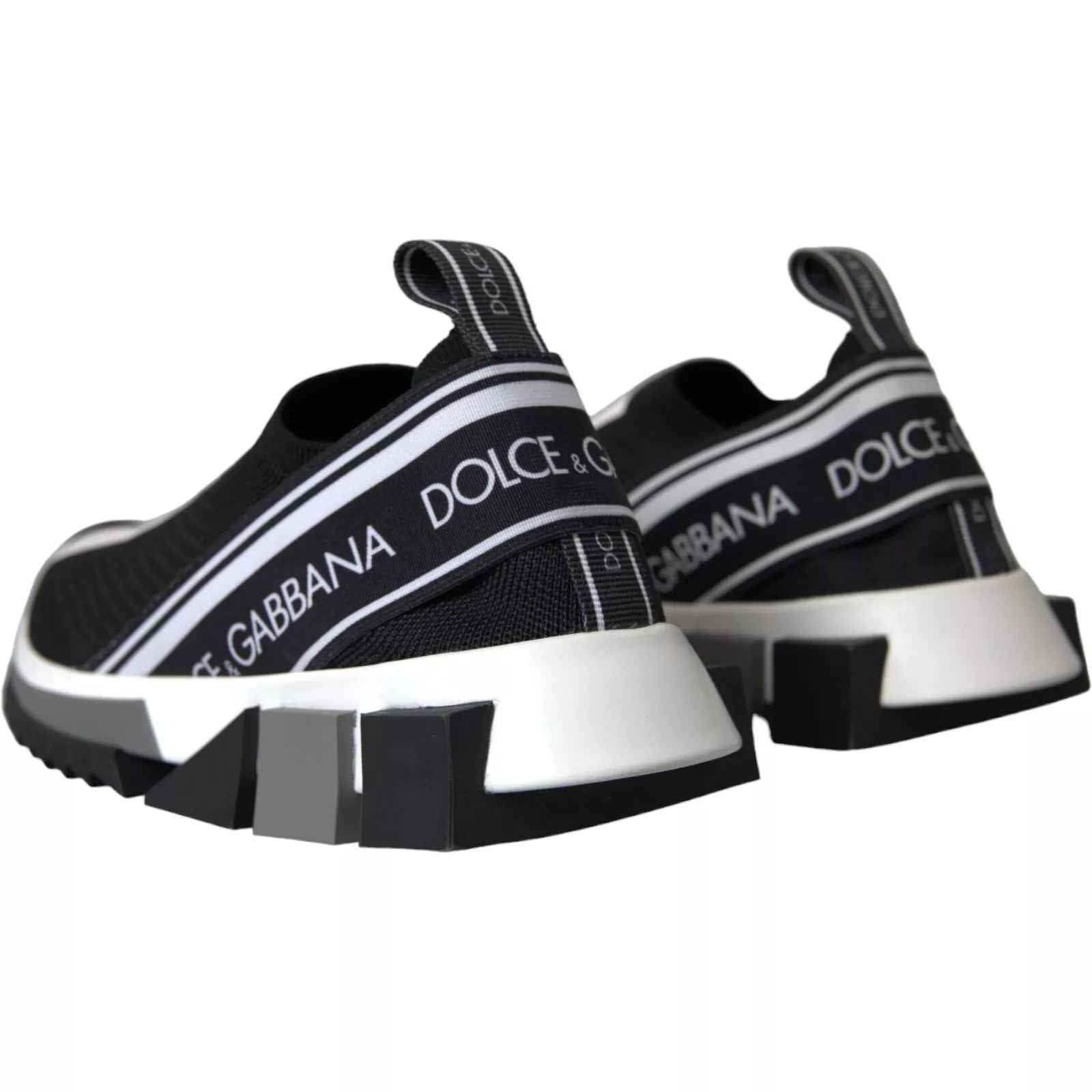 Dolce & Gabbana Black White Slip On Sorrento Sneakers Shoes