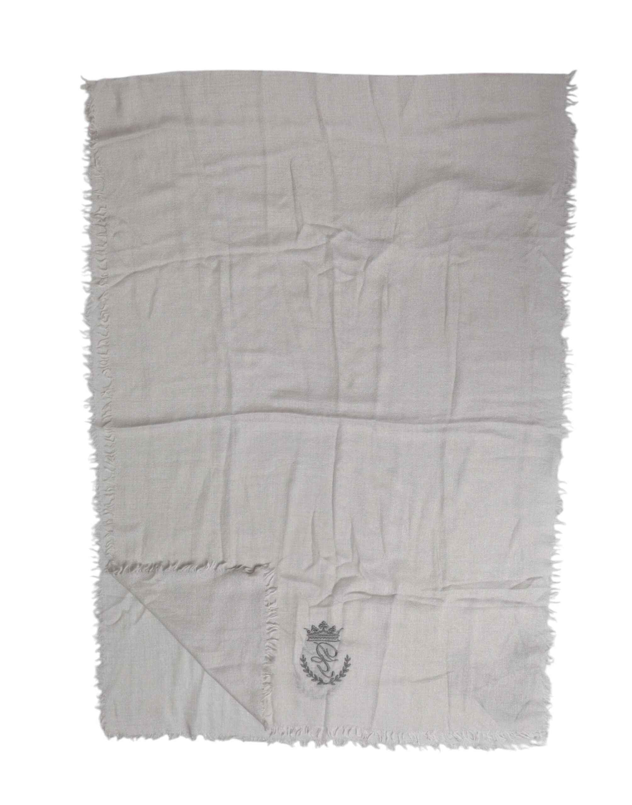 Dolce & Gabbana Gray DG Crown Neck Warmer Wrap Shawl Scarf