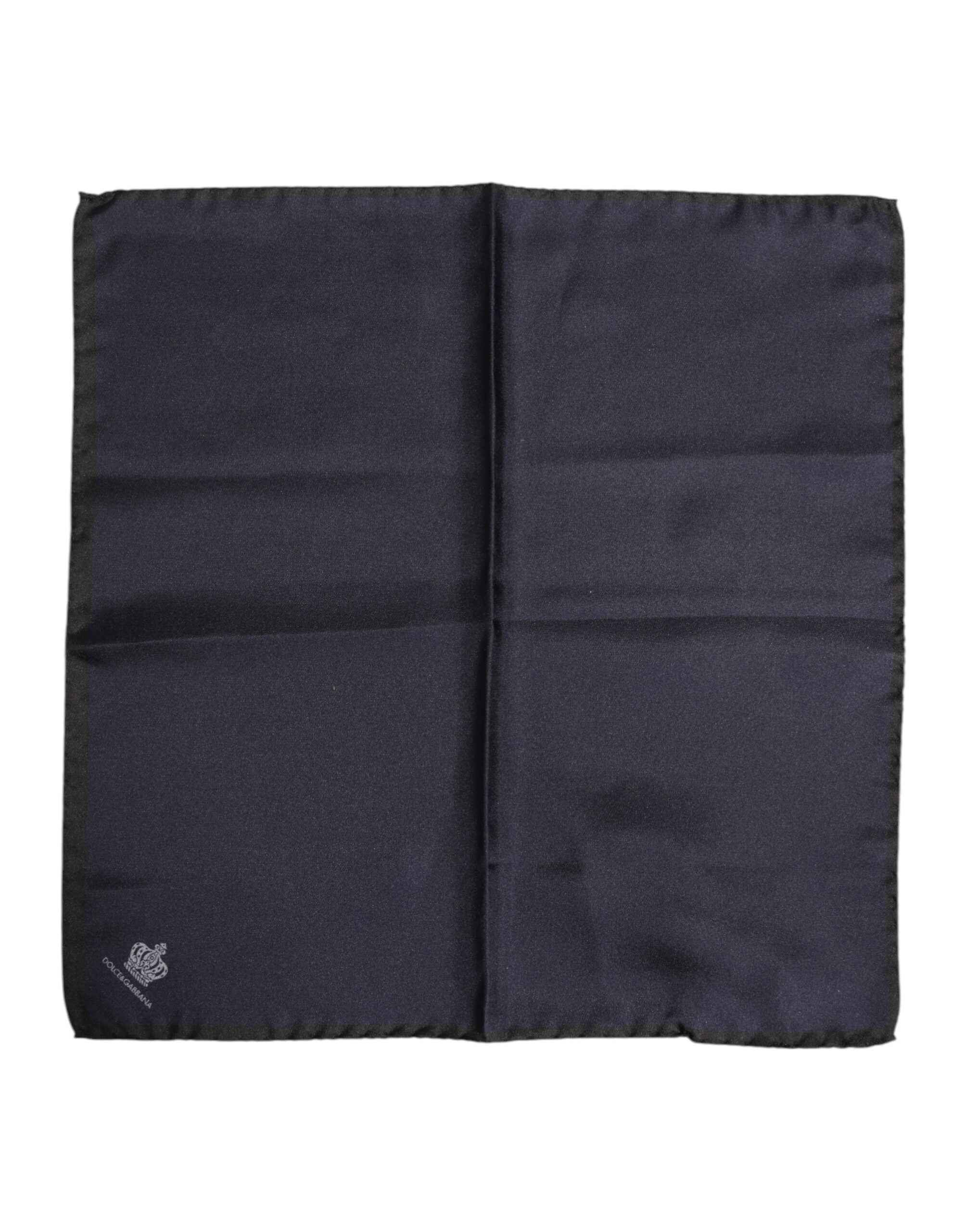 Dolce & Gabbana Blue DG Crown Silk Square Men Foulard Scarf
