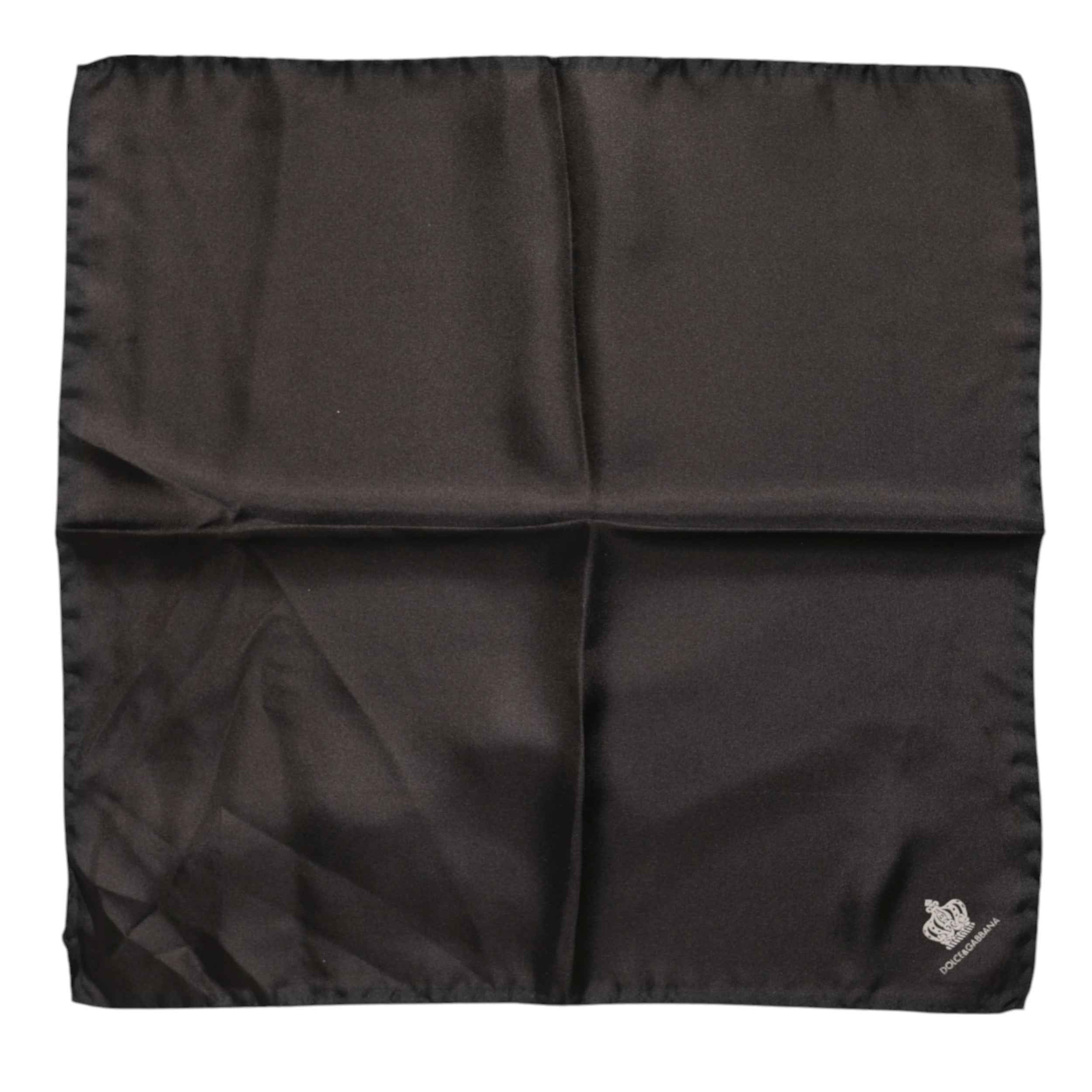 Dolce & Gabbana Brown DG Crown Silk Square Men Foulard Scarf
