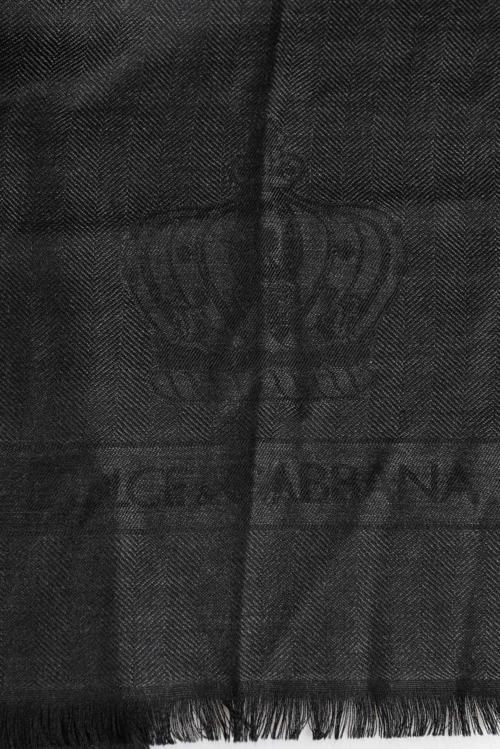 Dolce & Gabbana Dark Gray Cashmere Fringes Neck Warmer Scarf
